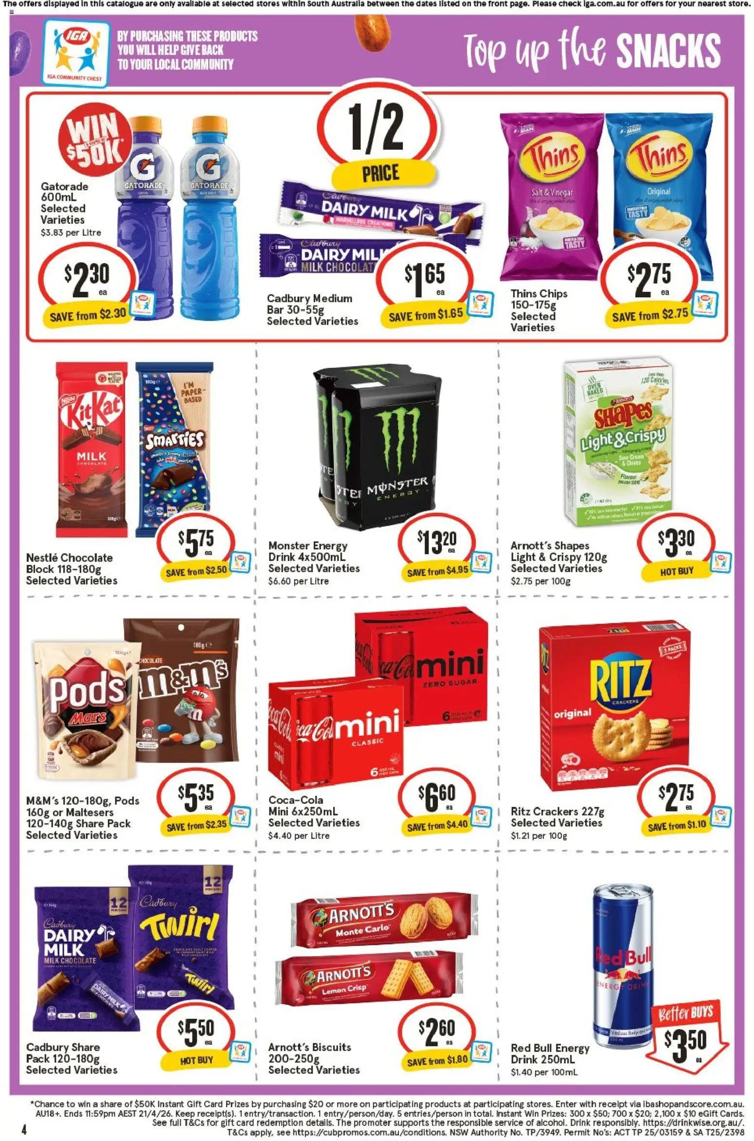IGA catalogue - valid from 01.04.2026 | Page: 4 | Products: Dairy, Chocolate, Biscuits, Lemon