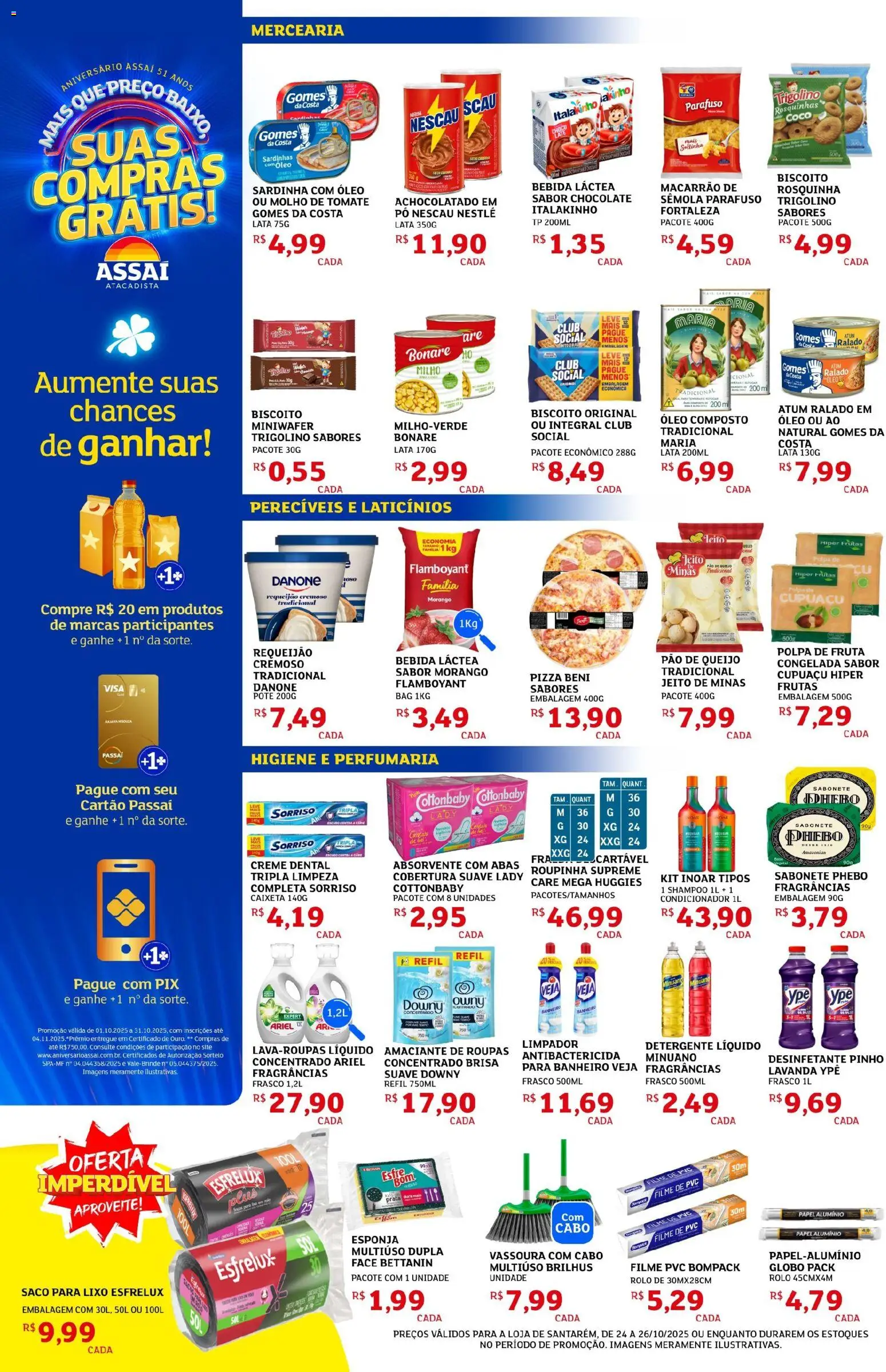 Assaí Atacadista Folheto - válido de 24.10.2025 | Página: 2 | Produtos: filme de PVC, Roupas, Requeijão, Cabo