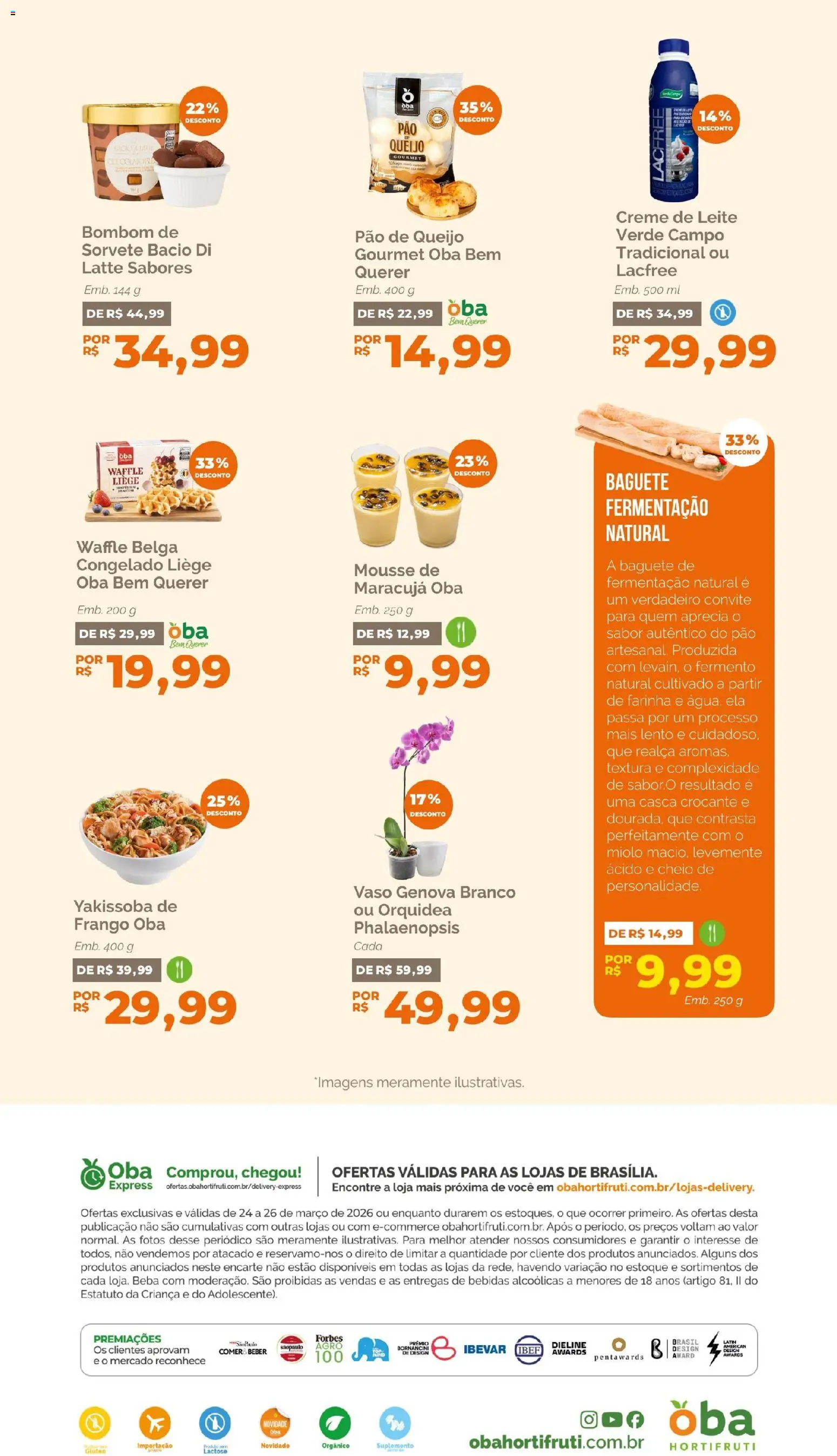 Oba Hortifruti Folheto - válido de 24.03.2026 | Página: 7 | Produtos: Queijo, Vaso, Creme, Pão de queijo