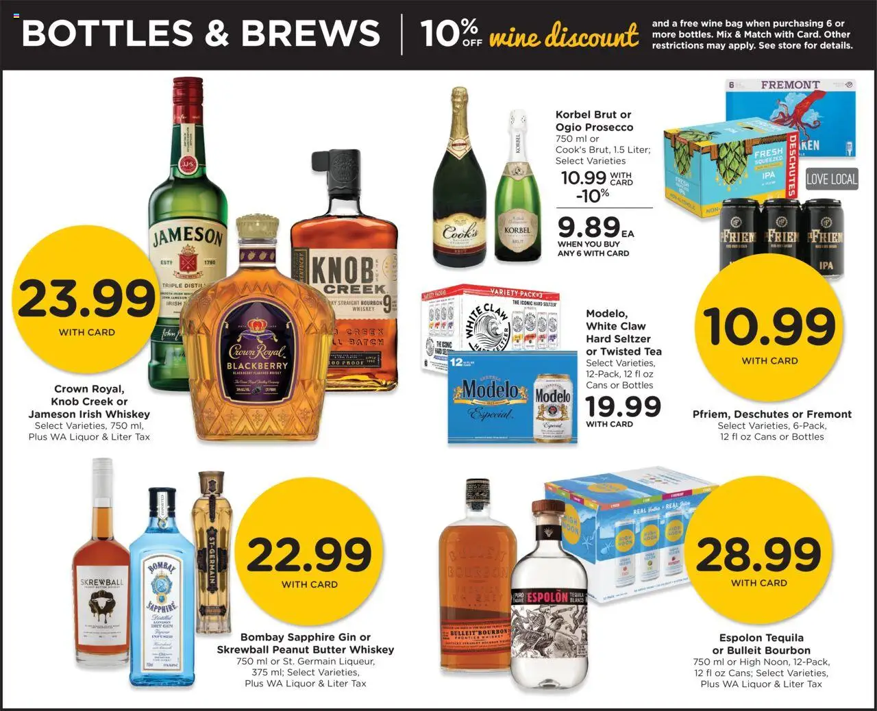 QFC Weekly Ad - WA - valid from 08.10.2025 | Page: 14 | Products: Tea, Bourbon, Gin, Bag
