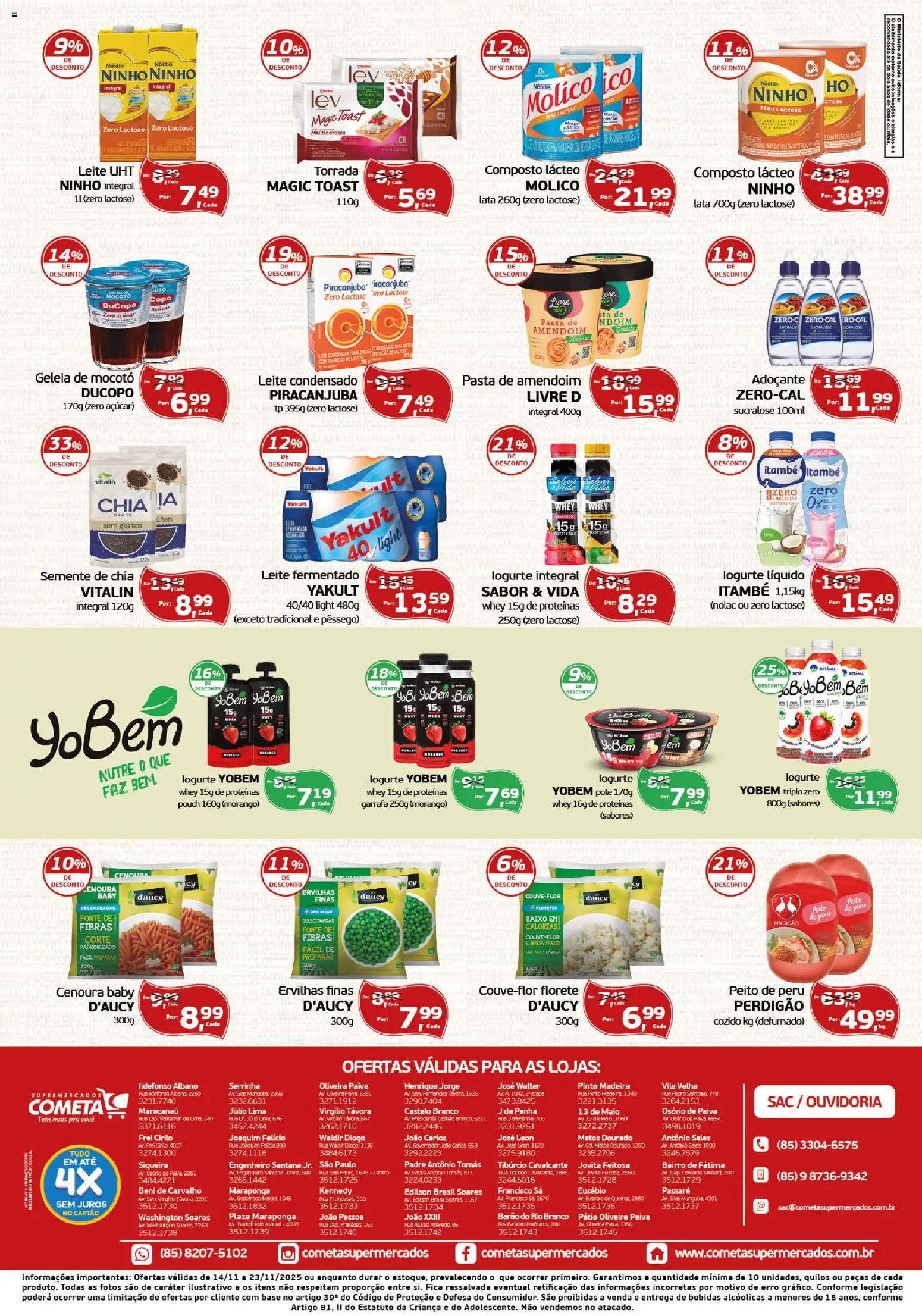 Cometa Supermercados Folheto - válido de 14.11.2025 | Página: 2 | Produtos: Adoçante, Geleia, Baixo, Leite condensado