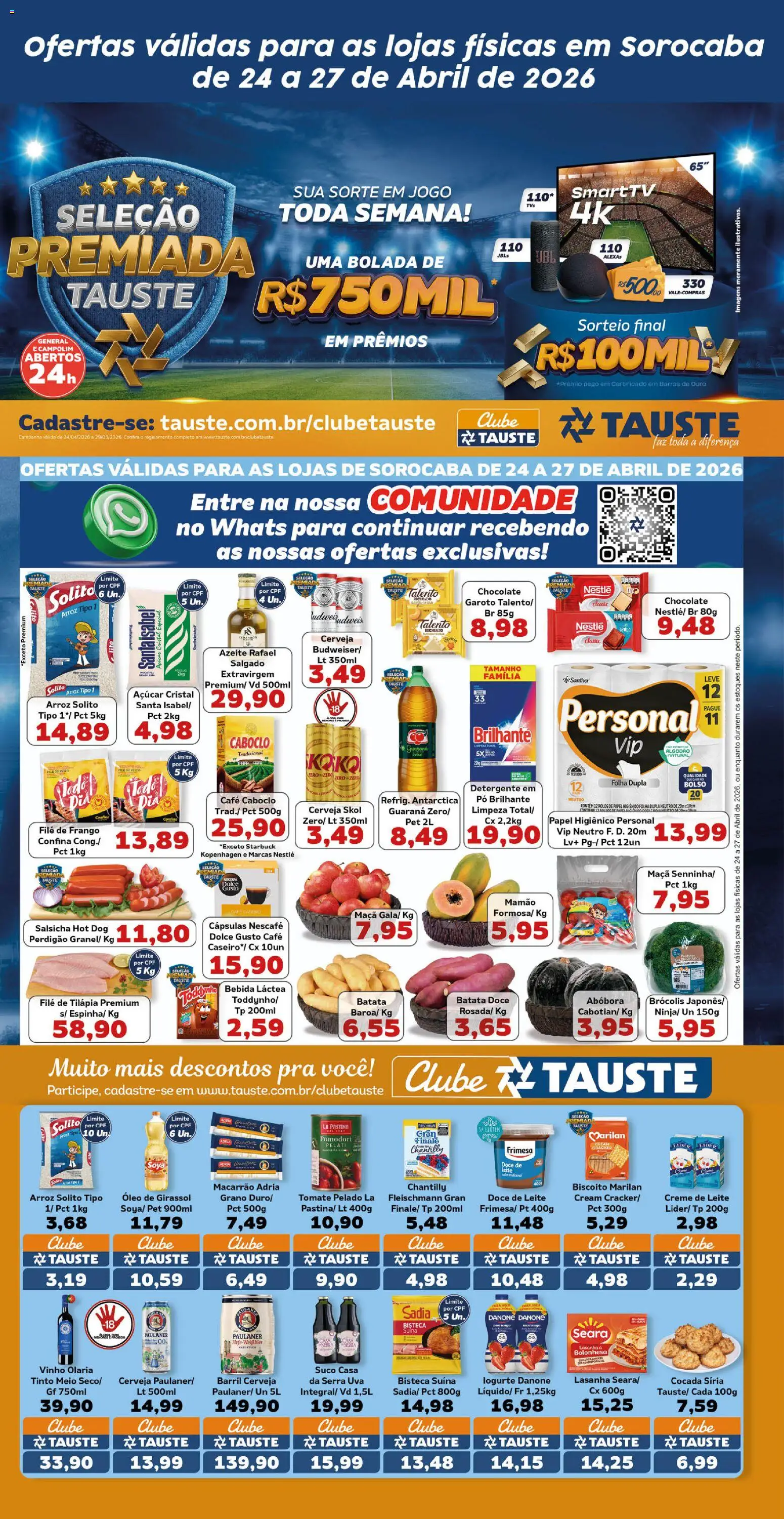 Tauste Folheto - válido de 24.04.2026 | Página: 2 | Produtos: Biscoito, Café, Chocolate, Cerveja