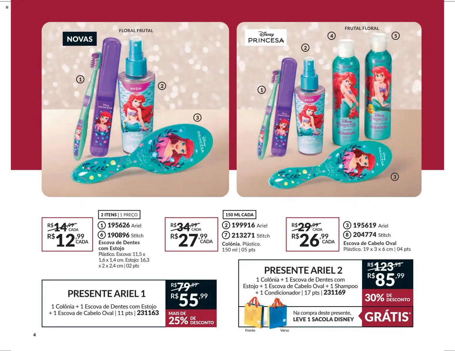 Avon Folheto - válido de 29.10.2025 | Página: 4 | Produtos: Shampoo, Condicionador, Escova, Escova de cabelo