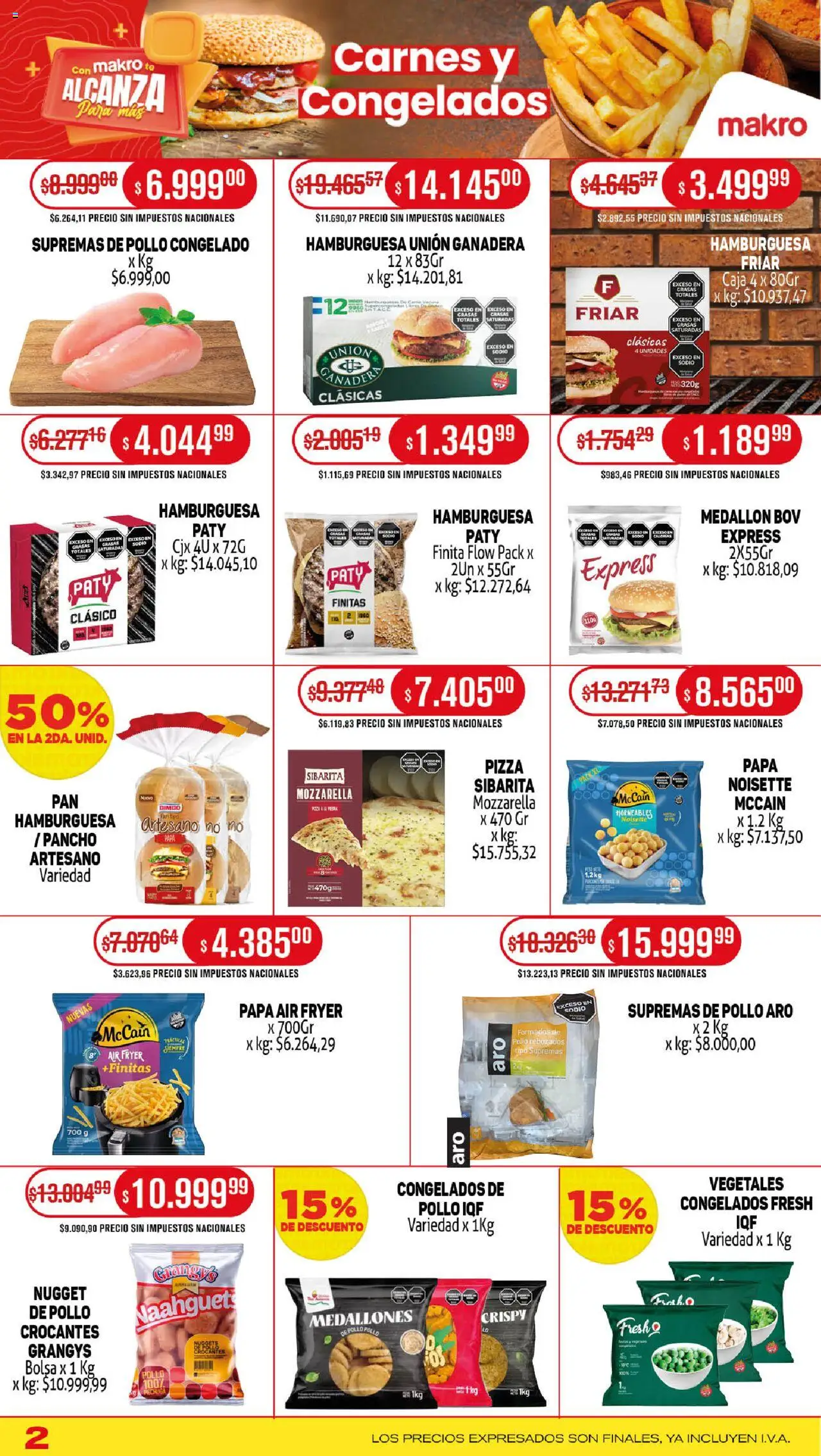 Makro ofertas │ válido desde el 18.09.2025 | Página: 2 | Productos: Peso, Pollo, Caja, Pizza