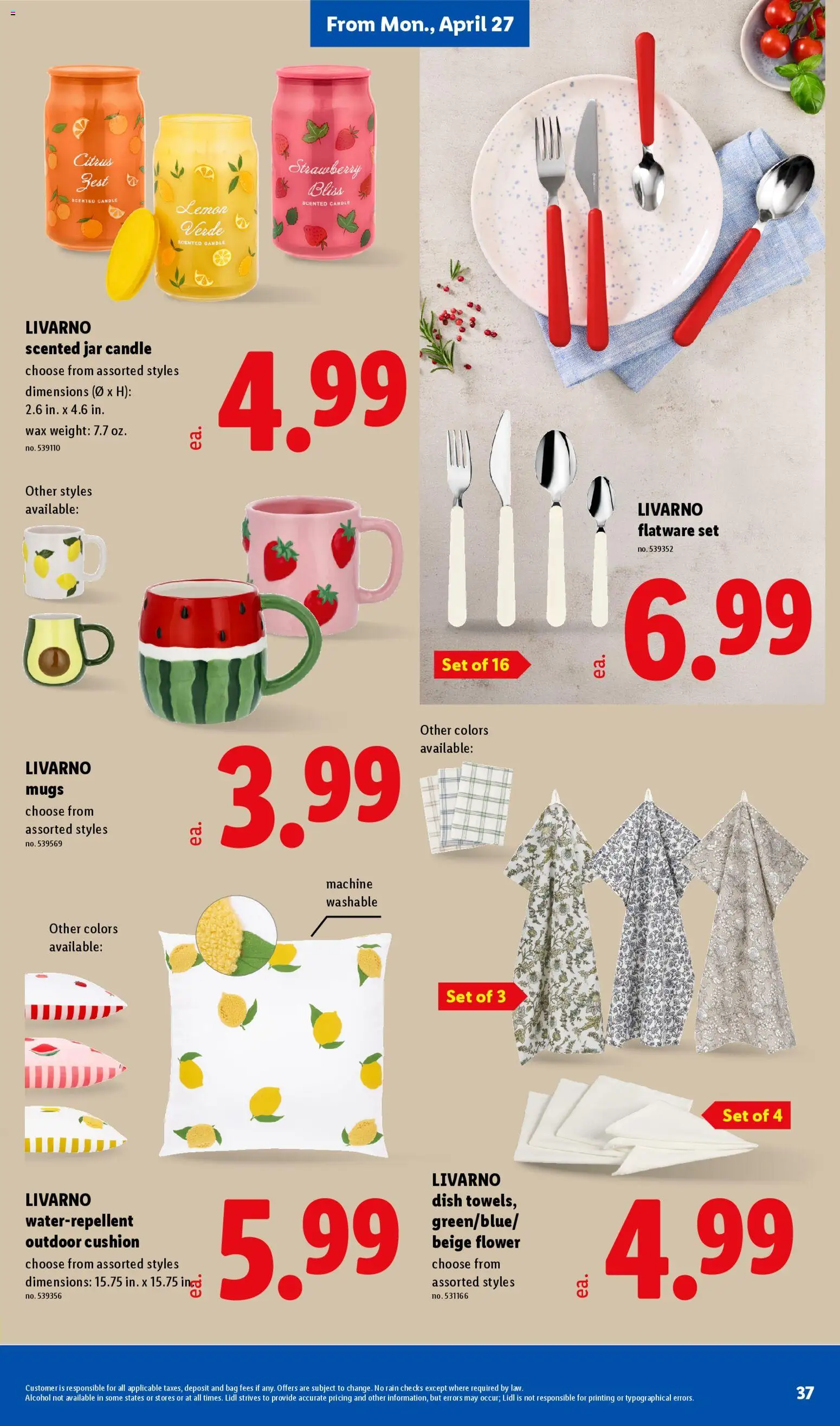 Lidl Weekly Ad - valid from 22.04.2026 | Page: 37 | Products: Cushion, Lemon, Bag, Weight