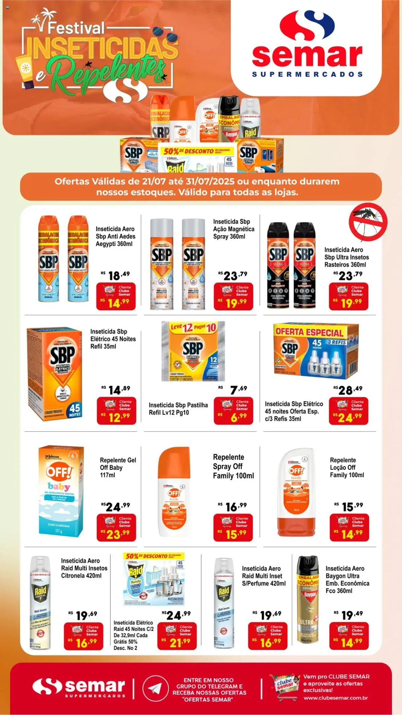 Semar Supermercado Folheto - válido de 21.07.2025 | Página: 1 | Produtos: Repelente, Inseticida
