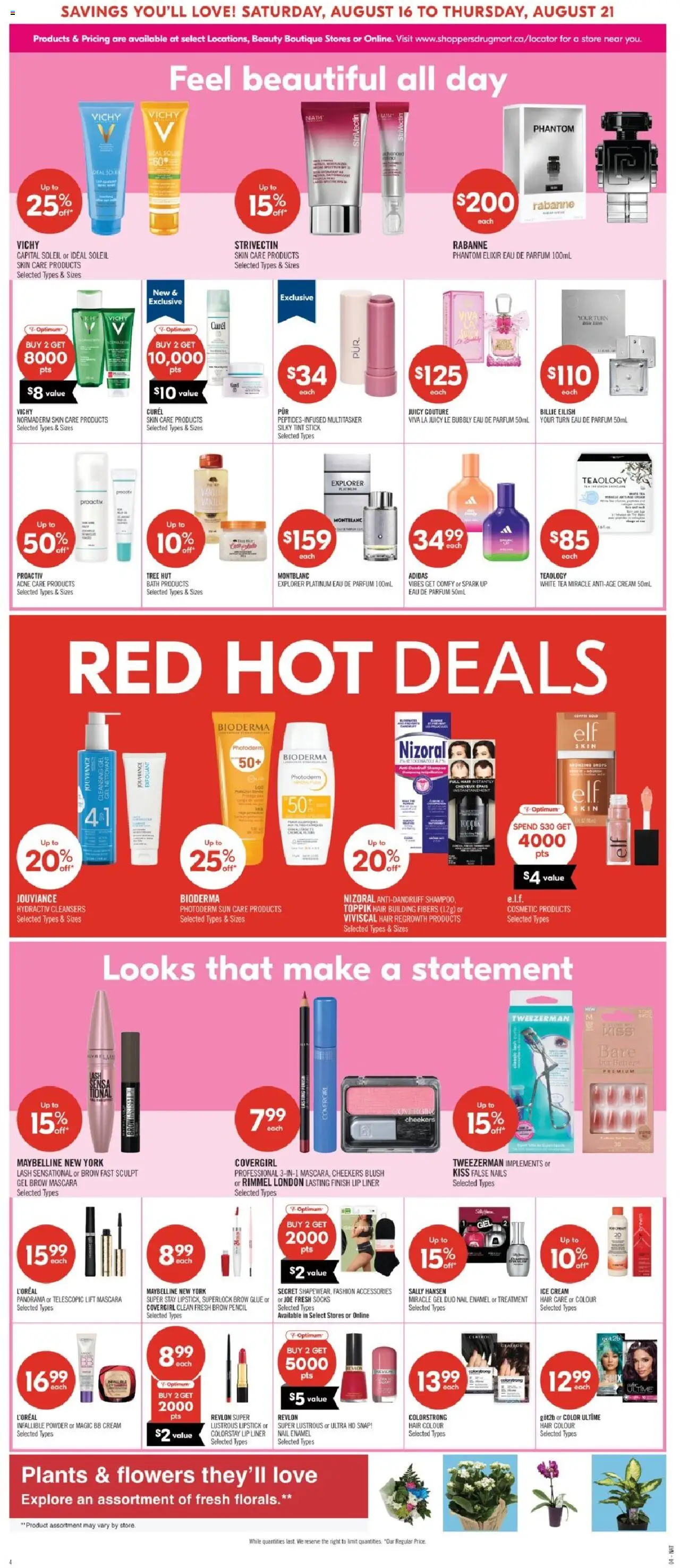 Shoppers flyer valid from 16.08.2025 | Page: 10 | Products: Cream, Ice cream, Shampoo, Bath