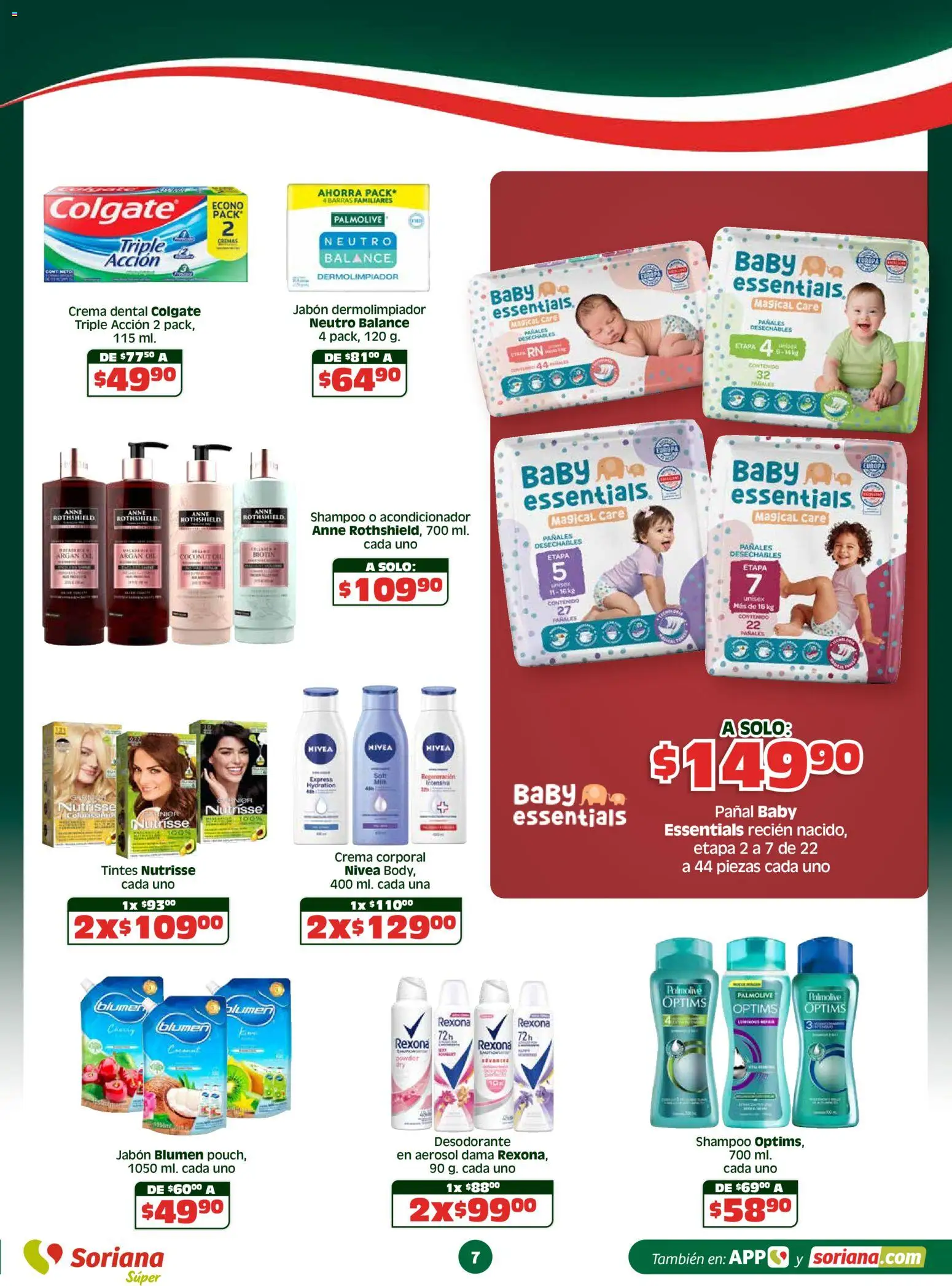 Nuevas ofertas de Soriana válidas en toda la República Mexicana desde el 15.04.2026. ¡Encuentra las mejores ofertas en Soriana En México apoyamos con todo - Súper Nacional! | Página: 7 | Productos: Desodorante, Crema, Pañales, Crema corporal