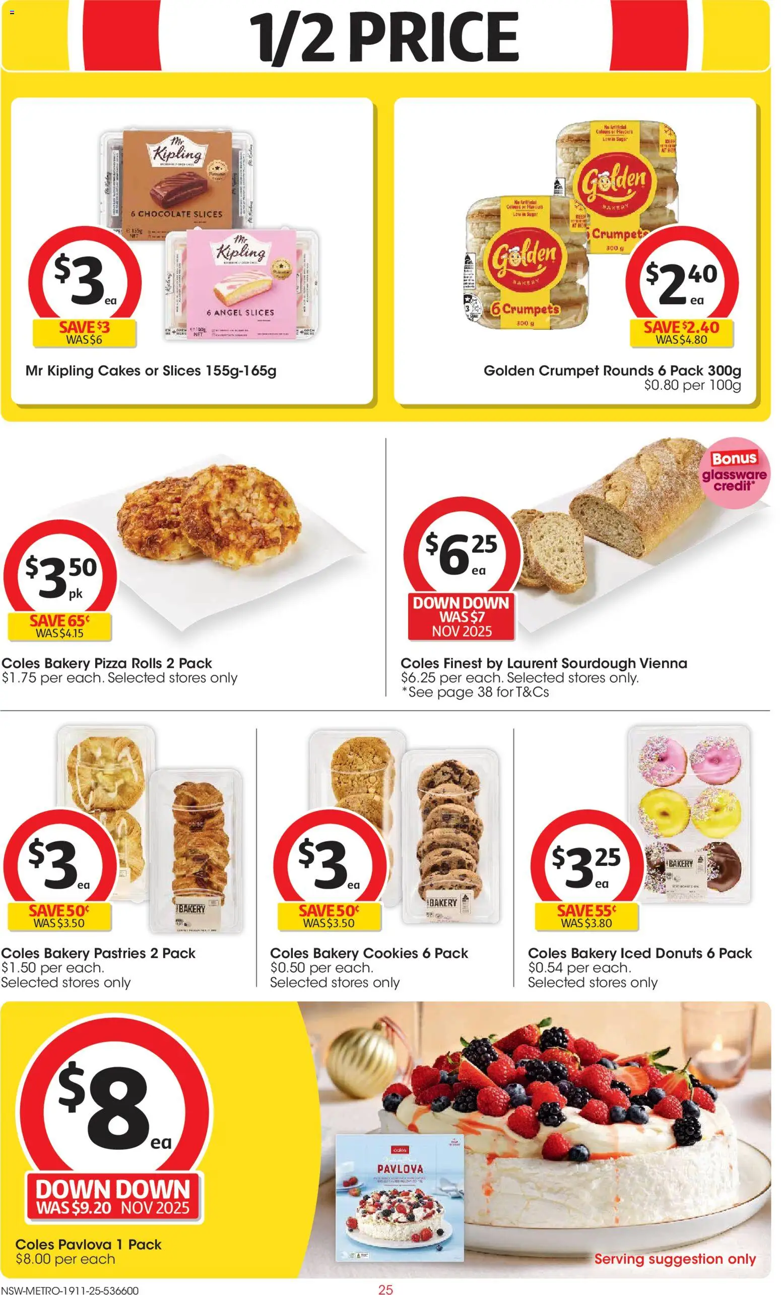 Coles catalogue - valid from 19.11.2025 | Page: 25 | Products: Chocolate, Pizza, Glassware, Bakery