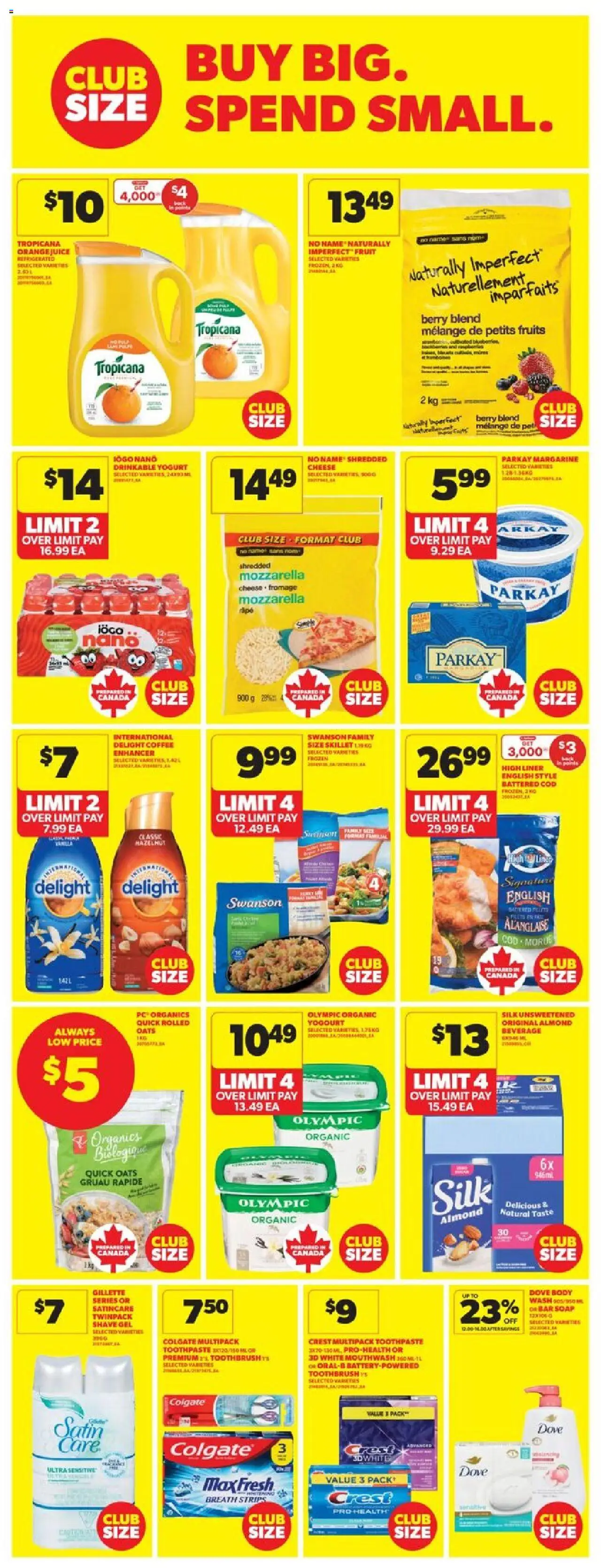 Real Canadian Superstore flyer valid from 04.09.2025 | Page: 16 | Products: Toothpaste, Cheese, Yogurt, Coffee