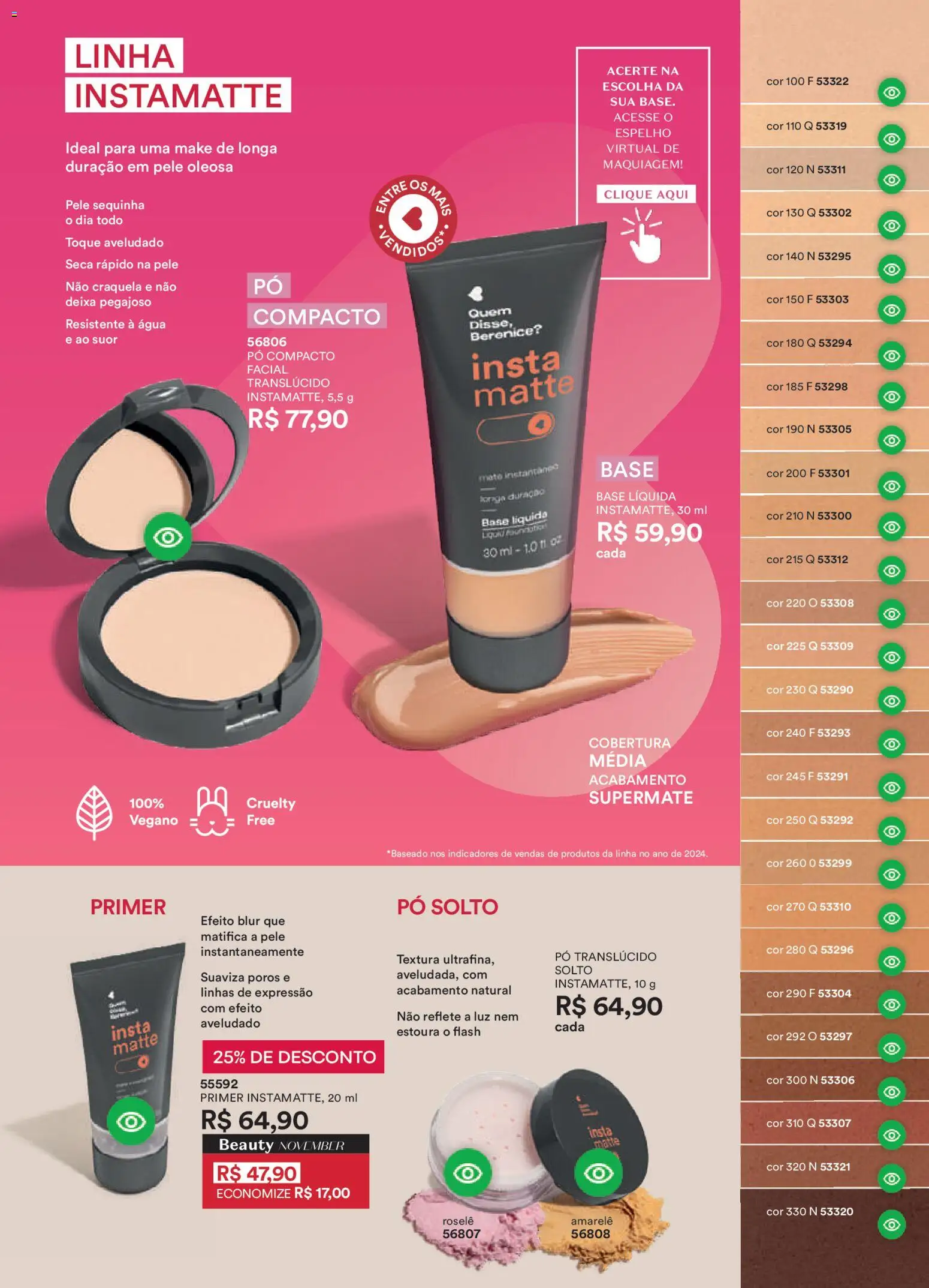 O Boticário Folheto - válido de 03.11.2025 | Página: 103 | Produtos: Pó compacto, Maquiagem, Base, Primer