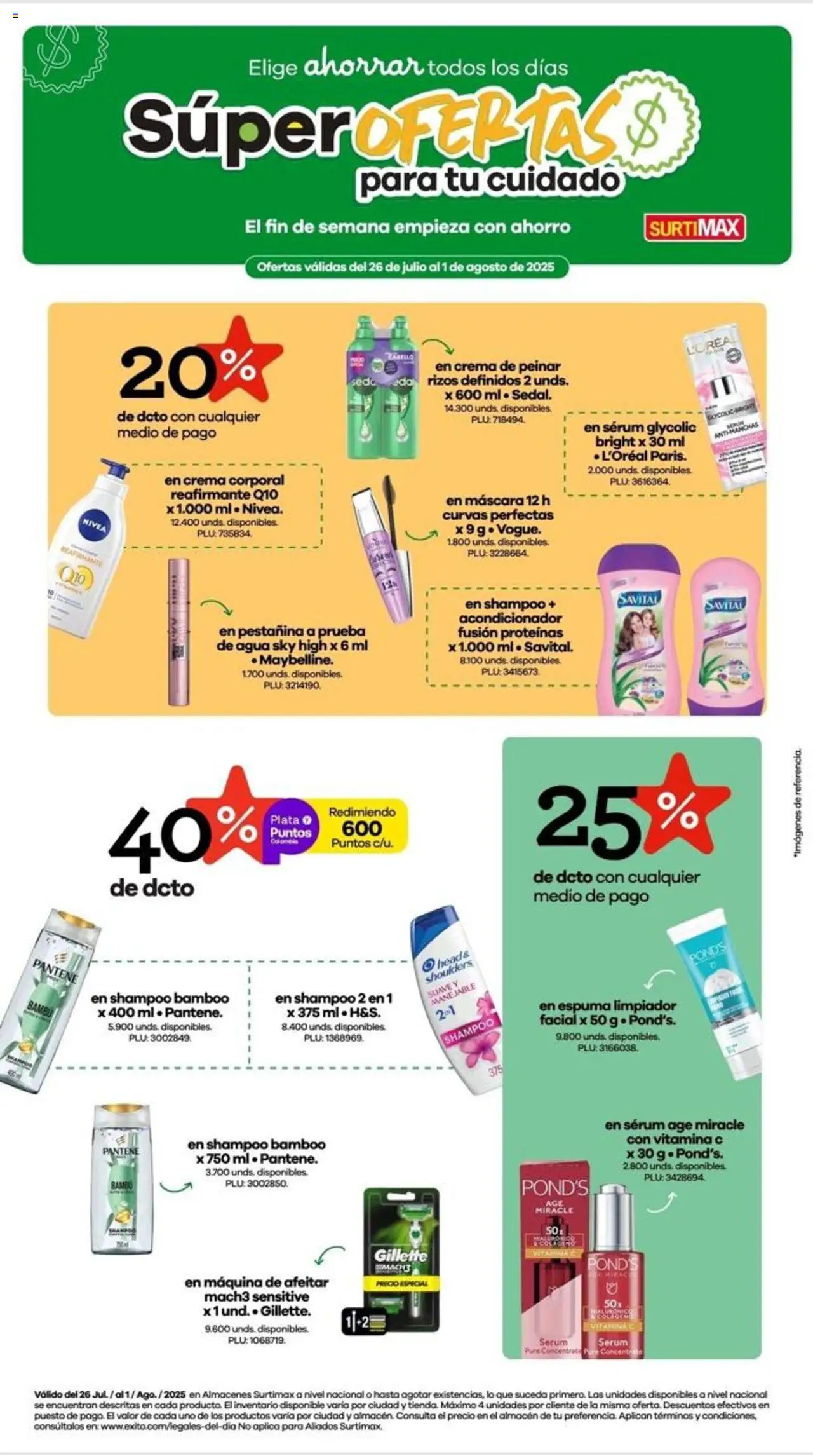Surtimax revista - valida desde el 26.07.2025 | Página: 5 | Productos: Espuma, Maquina de afeitar, Máscara, Acondicionador