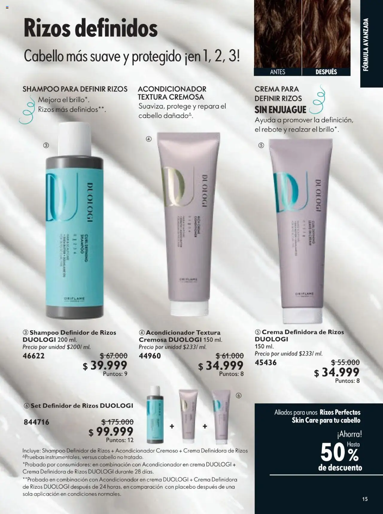 Oriflame revista - valida desde el 12.07.2025 | Página: 15 | Productos: Crema, Shampoo, Brillo, Combinación