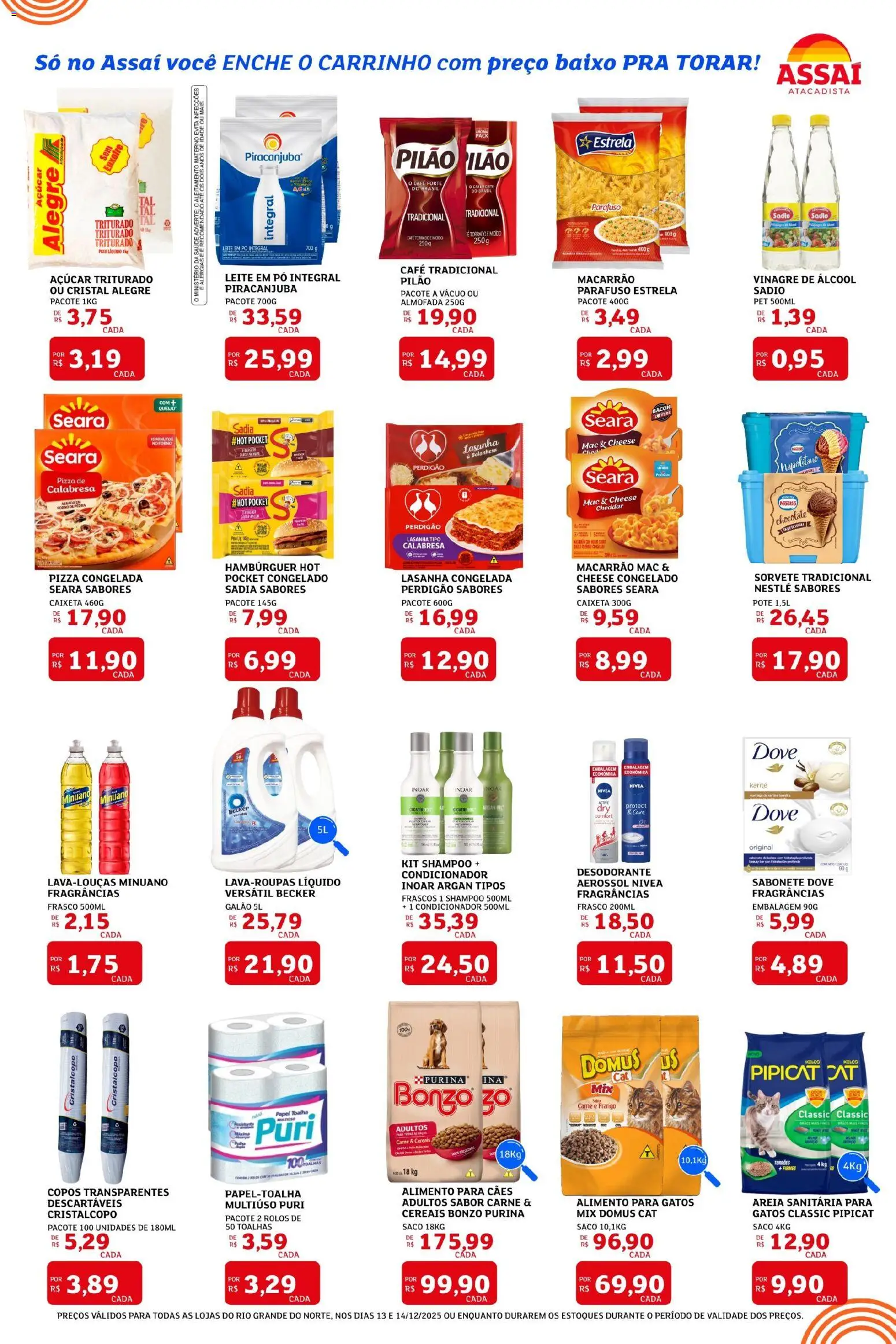 Assaí Atacadista Folheto - válido de 13.12.2025 | Página: 2 | Produtos: Leite, Carrinho, Dove, Frango