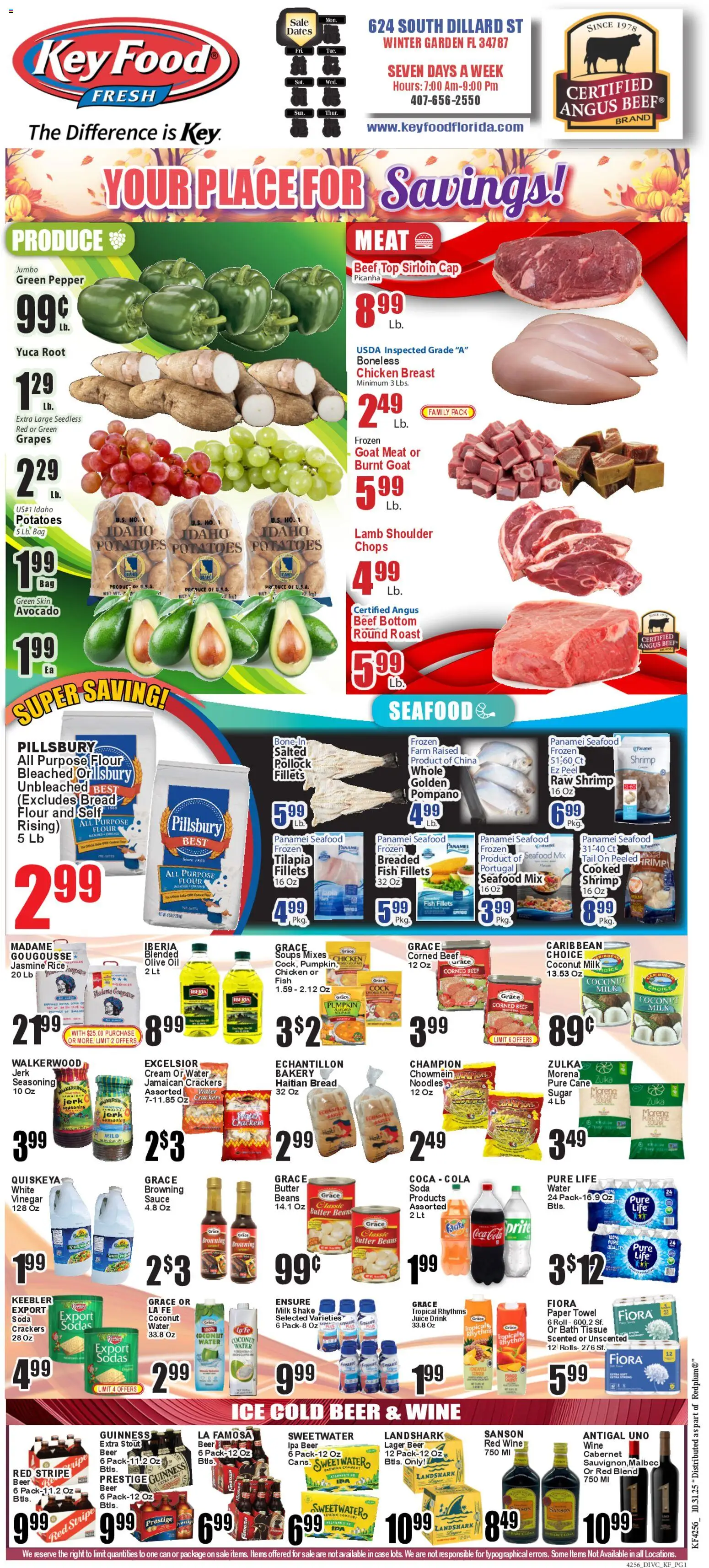 Key Food Weekly Ad - valid from 31.10.2025 | Page: 1 | Products: Vinegar, Oil, Water, Sugar