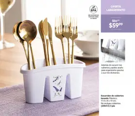 Vista previa de Escurridor de cubiertos lavanda, Plástico. 17.5 x 8 x 10 cm. No incluye cubiertos., nuevo folleto de la tienda, válido en México a partir del 09.10.2025 | Página: 19 | Productos: Escurridor
