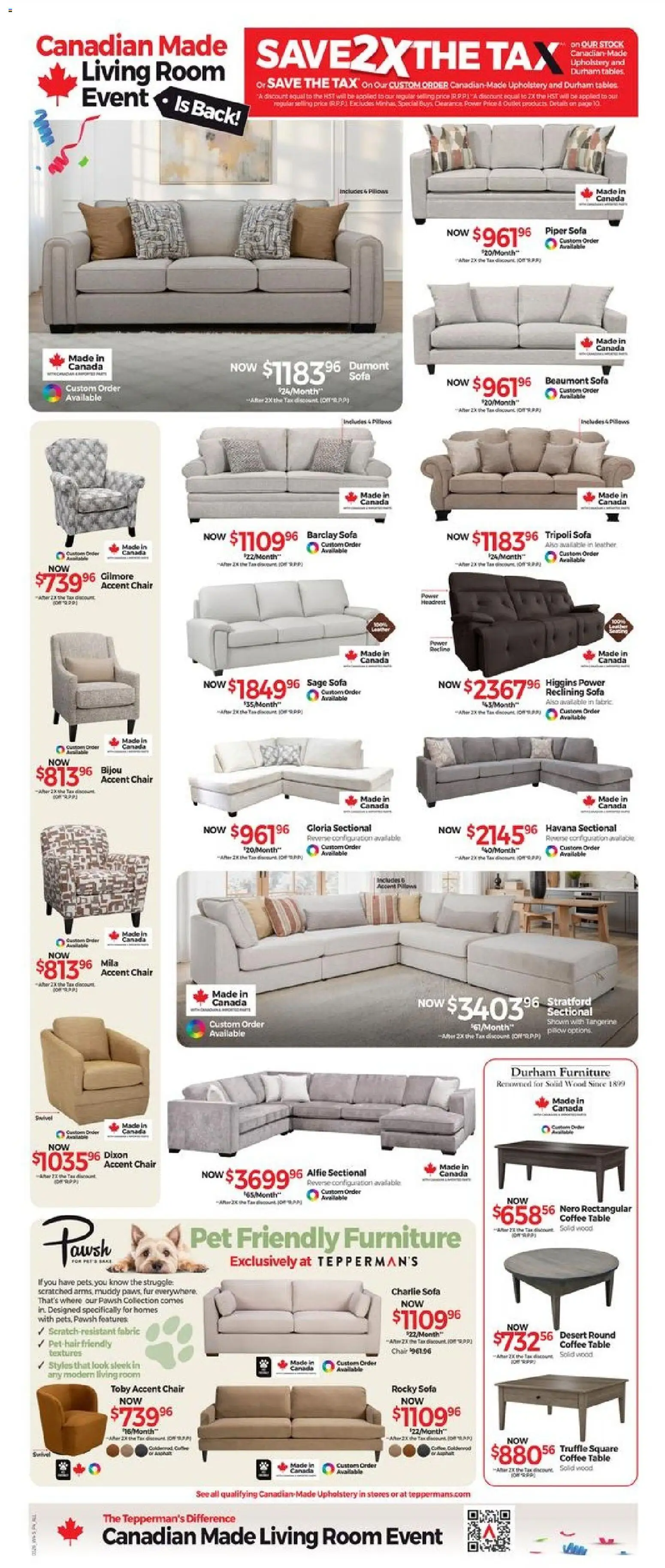 Tepperman's flyer valid from 27.03.2026 | Page: 8 | Products: Pillow, Table, Chair, Coffee