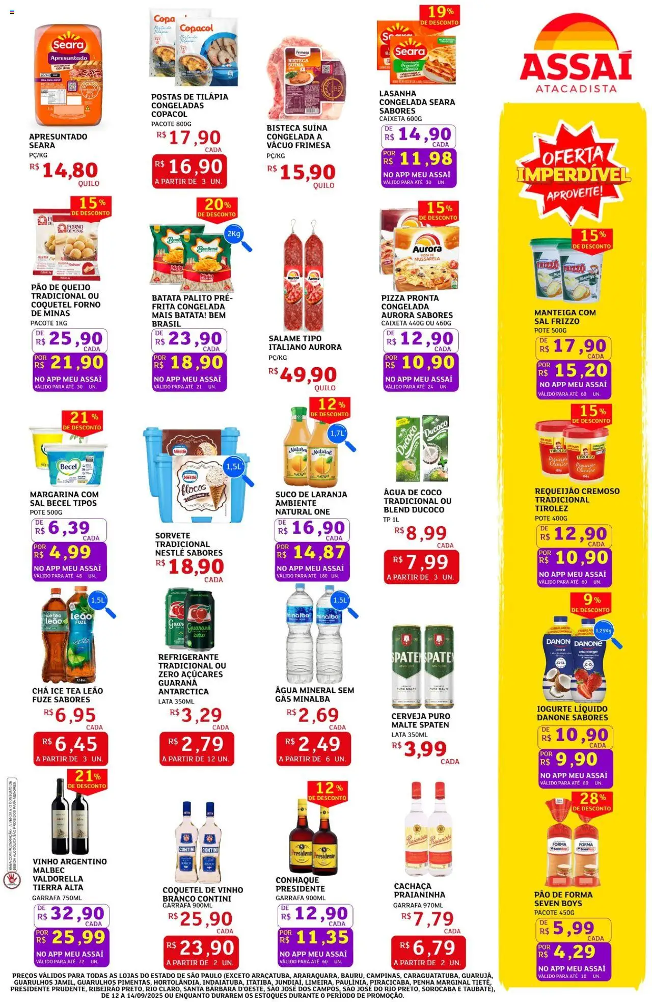 Assaí Atacadista Folheto - válido de 12.09.2025 | Página: 3 | Produtos: Coco, Conhaque, Tilápia, Vinho