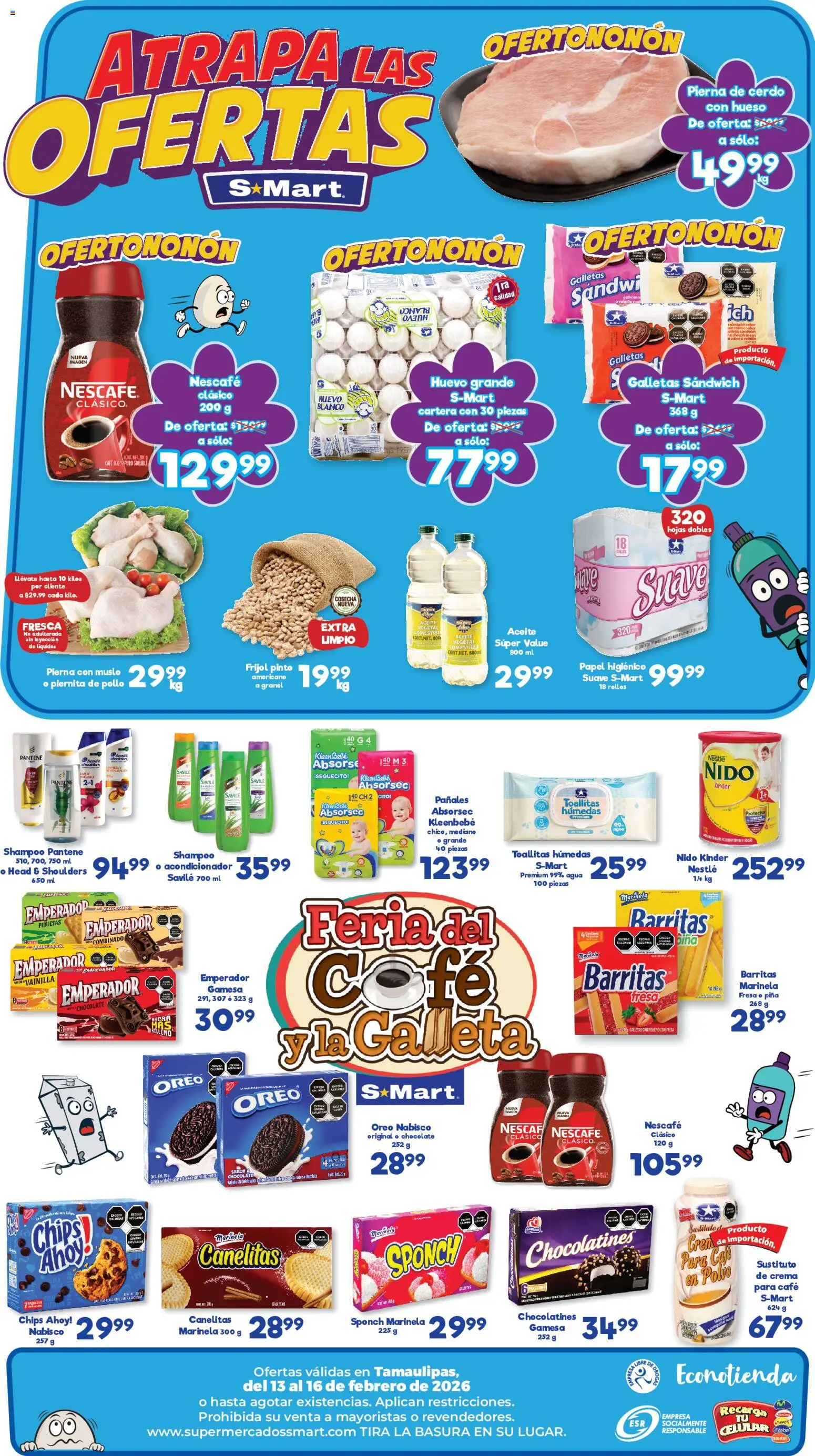 Nuevas ofertas de S-Mart válidas en toda la República Mexicana desde el 13.02.2026. ¡Encuentra las mejores ofertas en S-Mart folleto Reynosa! | Página: 2 | Productos: Fresa, Cerdo, Pañales, Papel higiénico