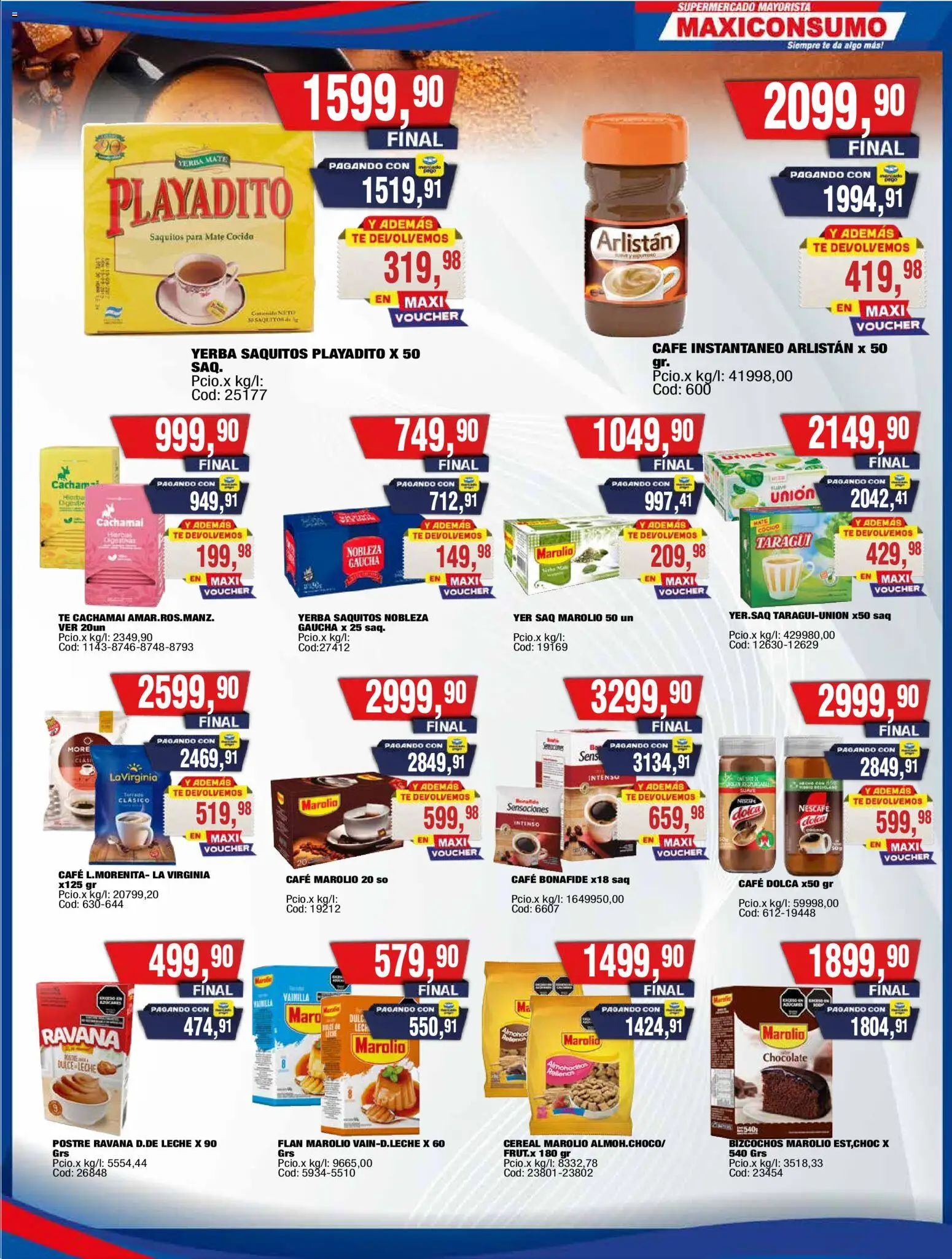 Maxiconsumo ofertas │ válido desde el 23.03.2026 | Página: 9 | Productos: Leche, Café, Chocolate, Bizcochos