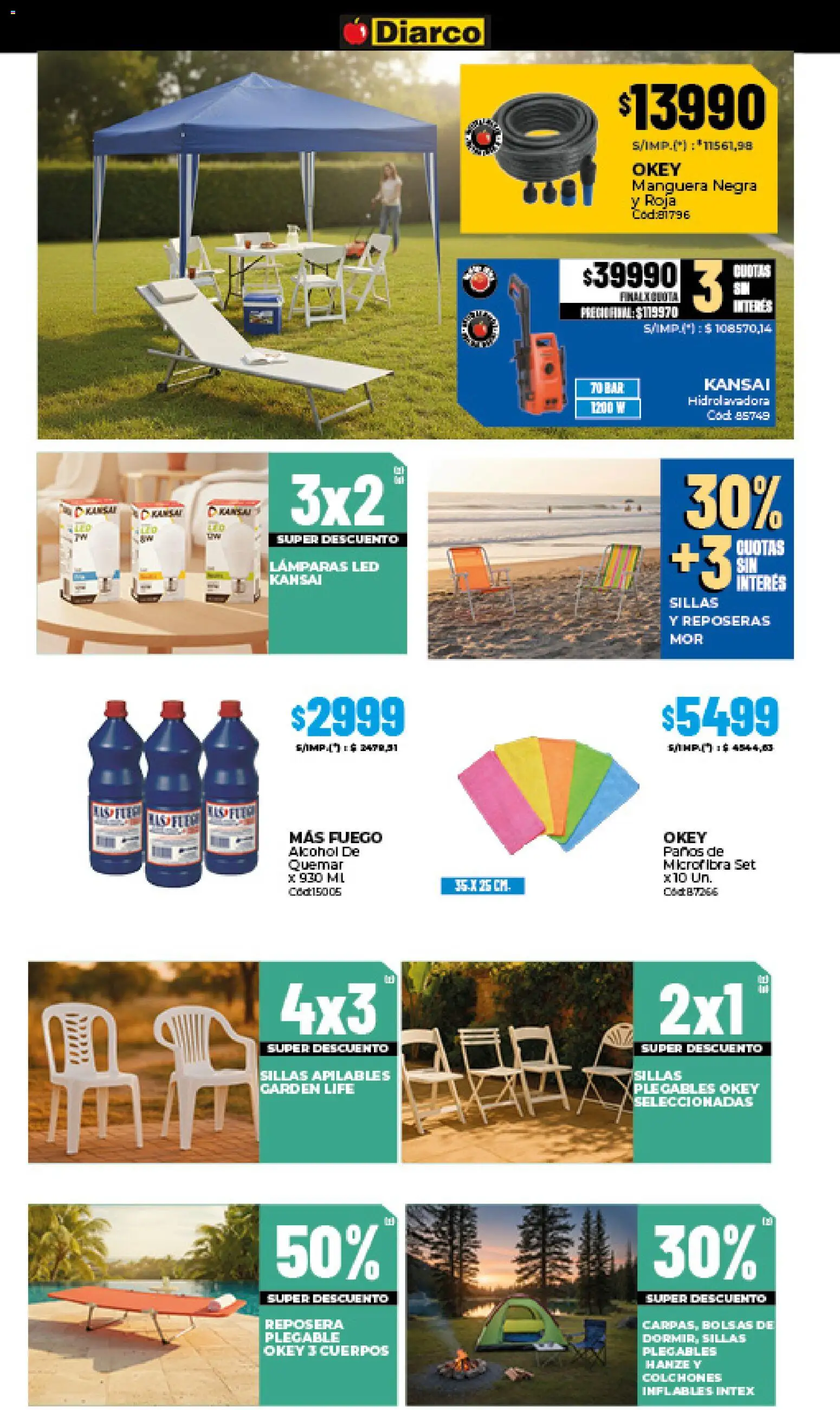 Diarco - Ofertas Hogar, Bazar Y Electro │ válido desde el 24.11.2025 | Página: 4 | Productos: Reposera, Manguera, Hidrolavadora