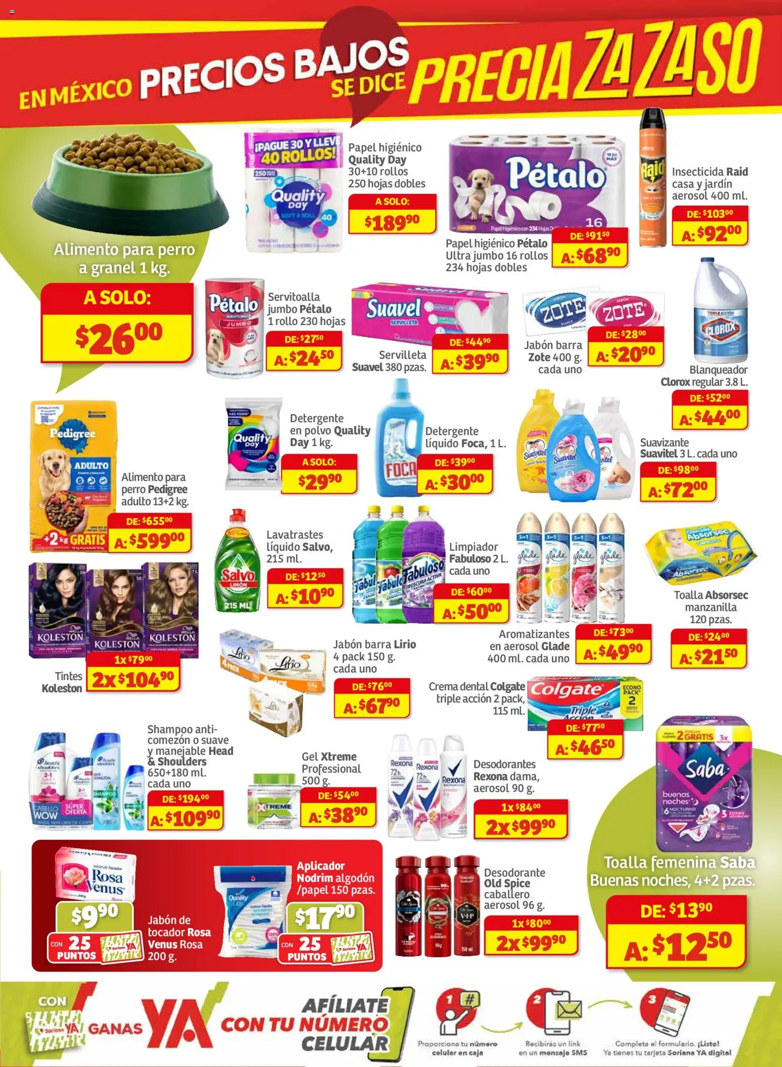 Nuevas ofertas de Soriana válidas en toda la República Mexicana desde el 27.11.2025. ¡Encuentra las mejores ofertas en Soriana - Pesito Valedor Mercado: Ags, Col, Gto, Jal, Mich! | Página: 7 | Productos: Limpiador, Algodón, Insecticida, Caja