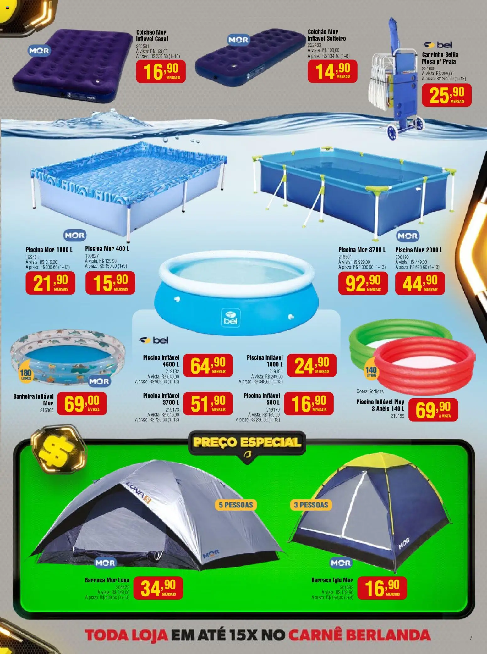 Berlanda Folheto - válido de 01.11.2025 | Página: 7 | Produtos: Barraca, Colchão, Mesa, Carrinho