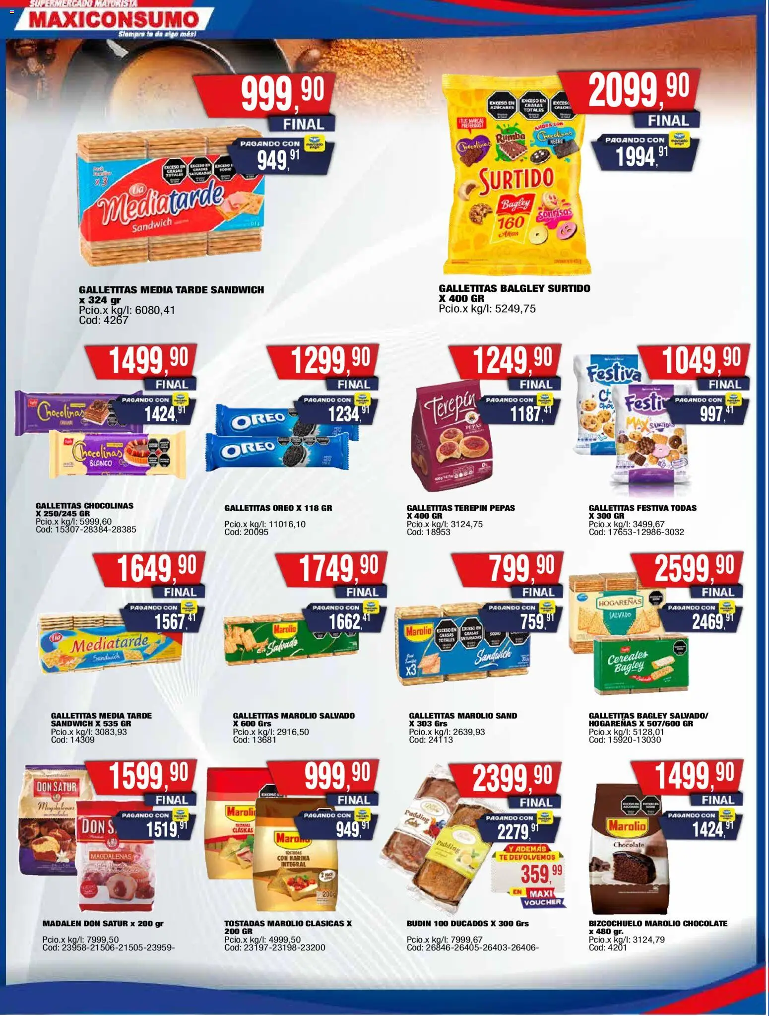 Maxiconsumo ofertas │ válido desde el 24.11.2025 | Página: 6 | Productos: Galletitas, Harina, Chocolate, Cereales