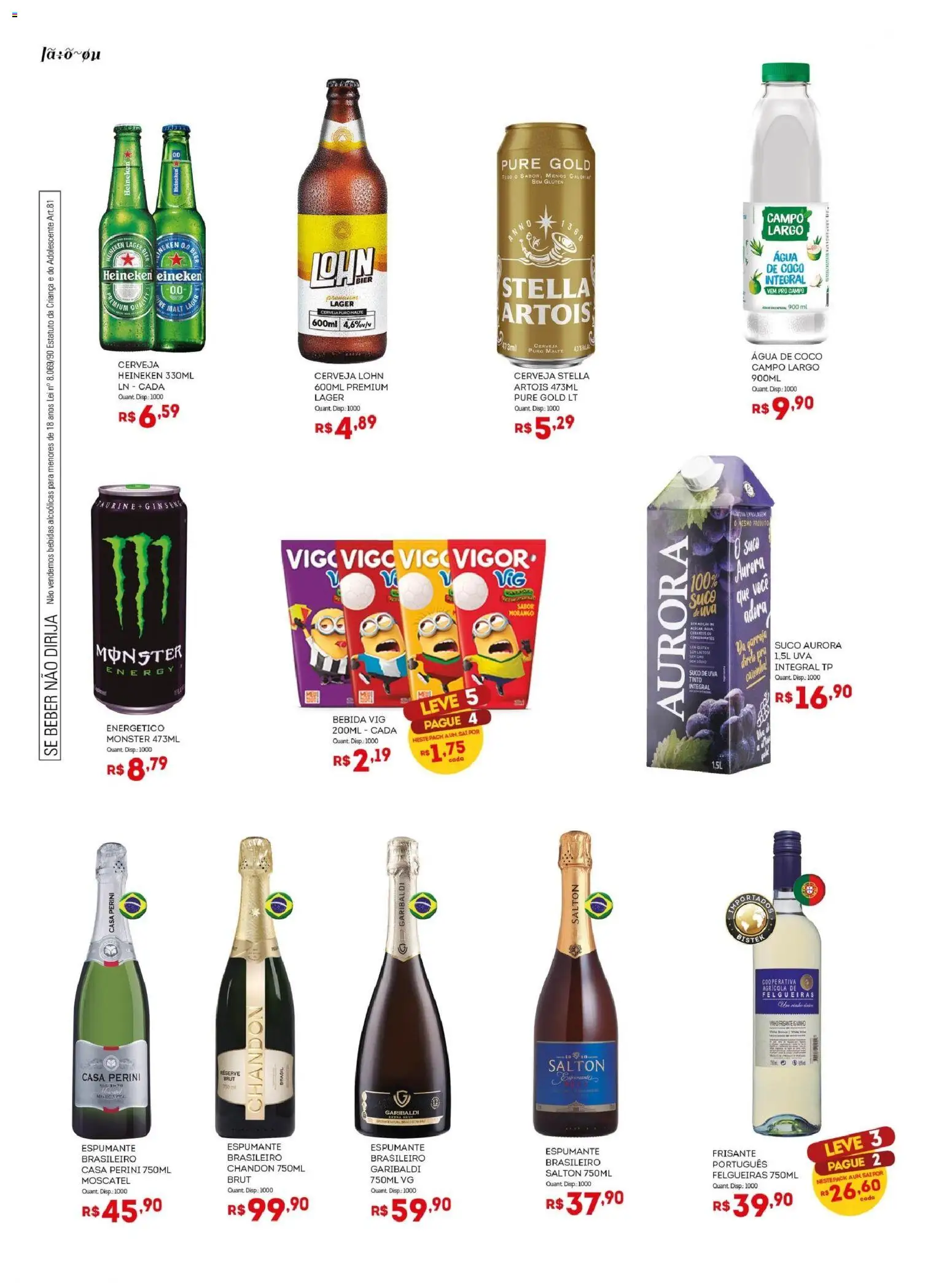 Bistek Supermercados Folheto - válido de 22.10.2025 | Página: 6 | Produtos: Água de coco, Espumante, Suco, Sal