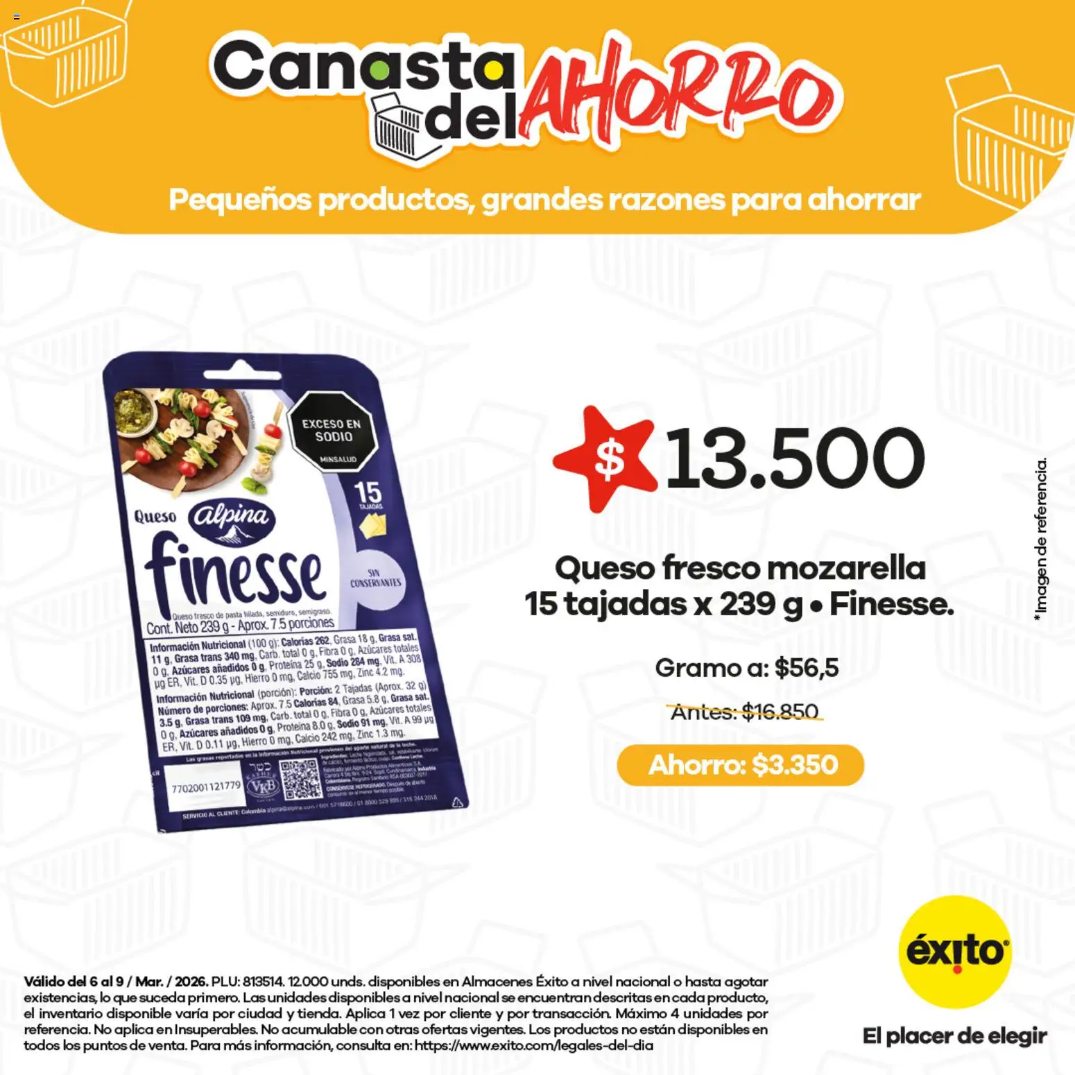 Éxito revista - valida desde el 06.03.2026 | Página: 3 | Productos: Pasta, Queso