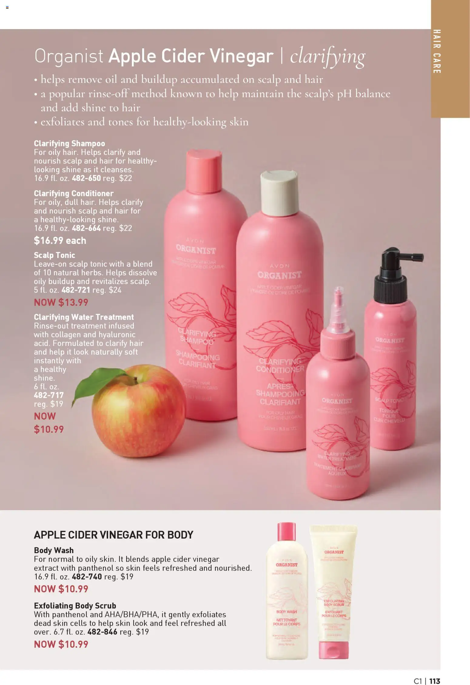 Avon Brochure - valid from 31.12.2025 | Page: 113 | Products: Apple Cider Vinegar, Cider, Shampoo, Water