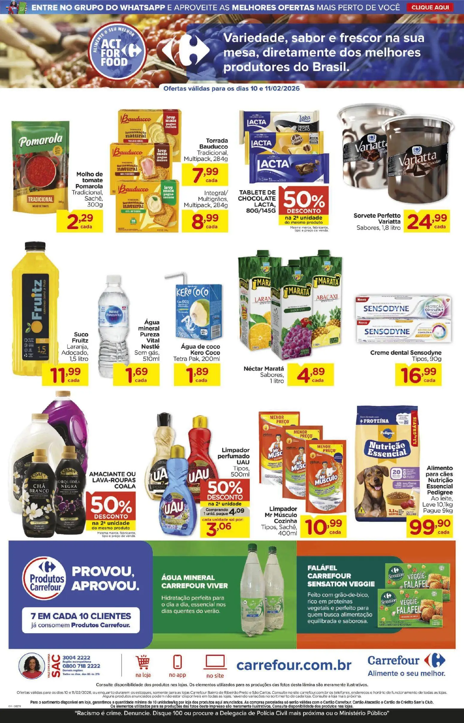 Carrefour Bairro Folheto - válido de 10.02.2026 | Página: 3 | Produtos: Chocolate, Carne, Abacaxi, Creme dental