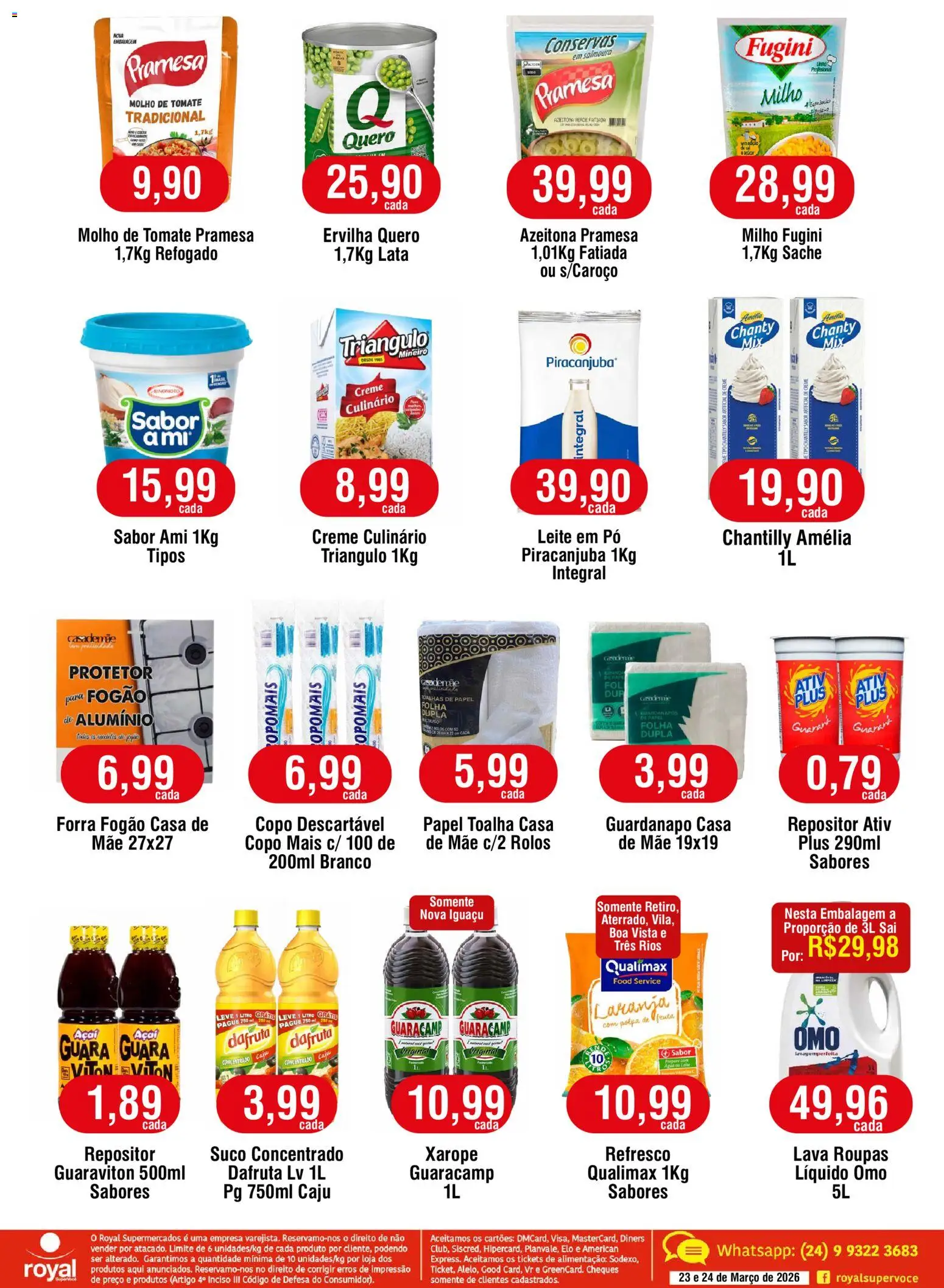Royal Supermercados Folheto - válido de 23.03.2026 | Página: 2 | Produtos: Fogão, Pó, Refresco, Leite em pó