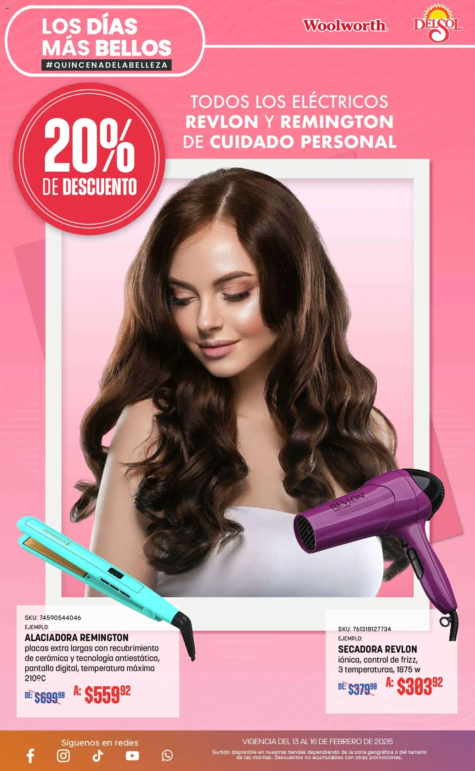 Nuevas ofertas de Del Sol y Woolworth válidas en toda la República Mexicana desde el 13.02.2026. ¡Encuentra las mejores ofertas en Del Sol y Woolworth catálogo Los días más bellos! | Página: 32 | Productos: Secadora