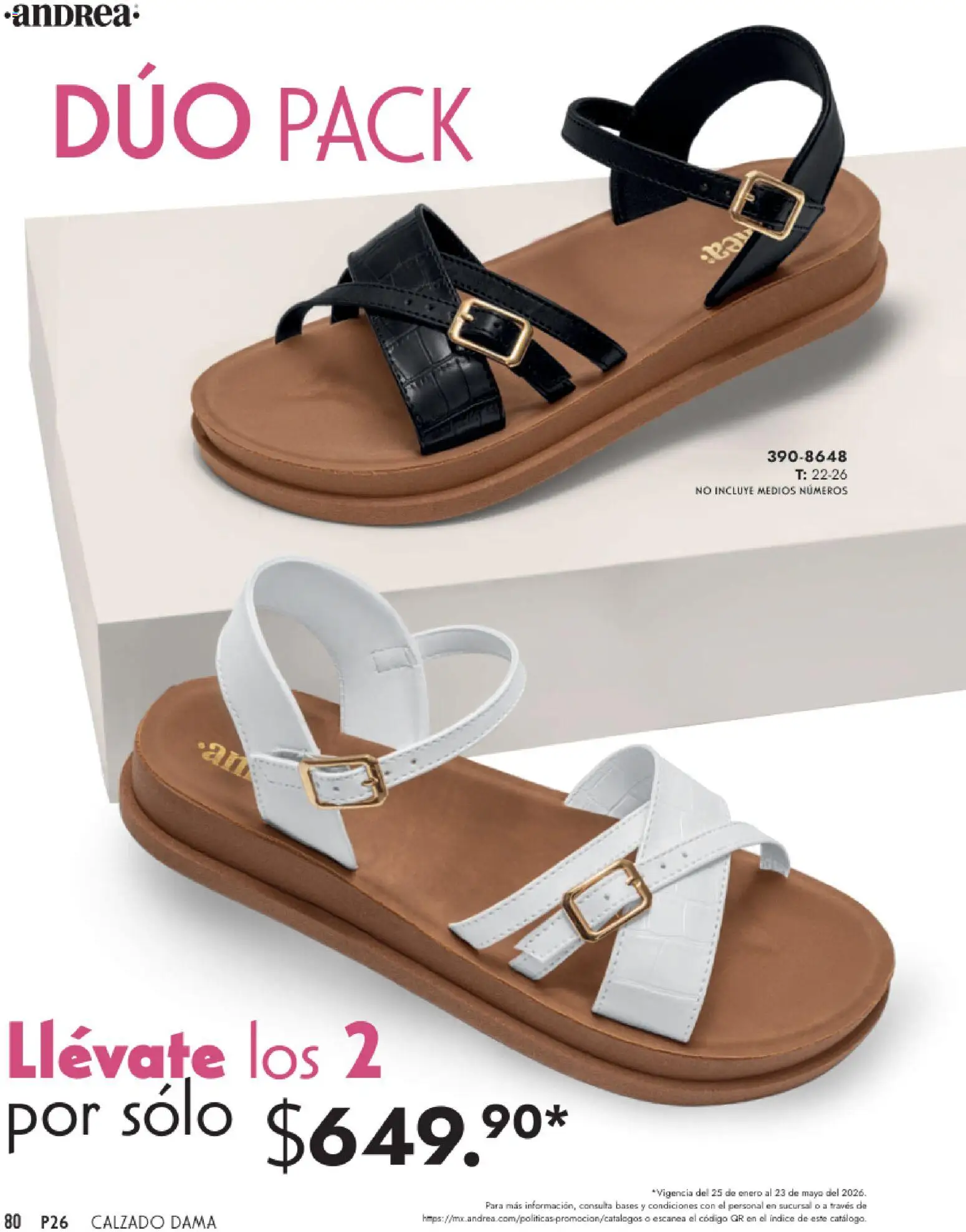 Nuevas ofertas de Andrea válidas en toda la República Mexicana desde el 25.01.2026. ¡Encuentra las mejores ofertas en Andrea catálogo Calzado Dama! | Página: 80
