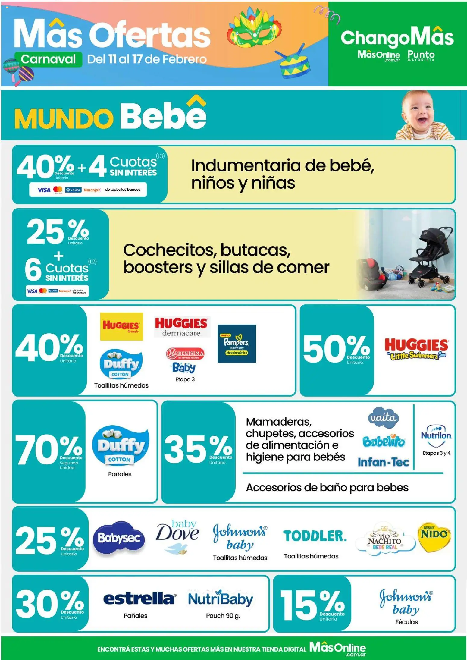 Changomas ofertas │ válido desde el 11.02.2026 | Página: 11 | Productos: Baño, Toallitas húmedas, Pañales