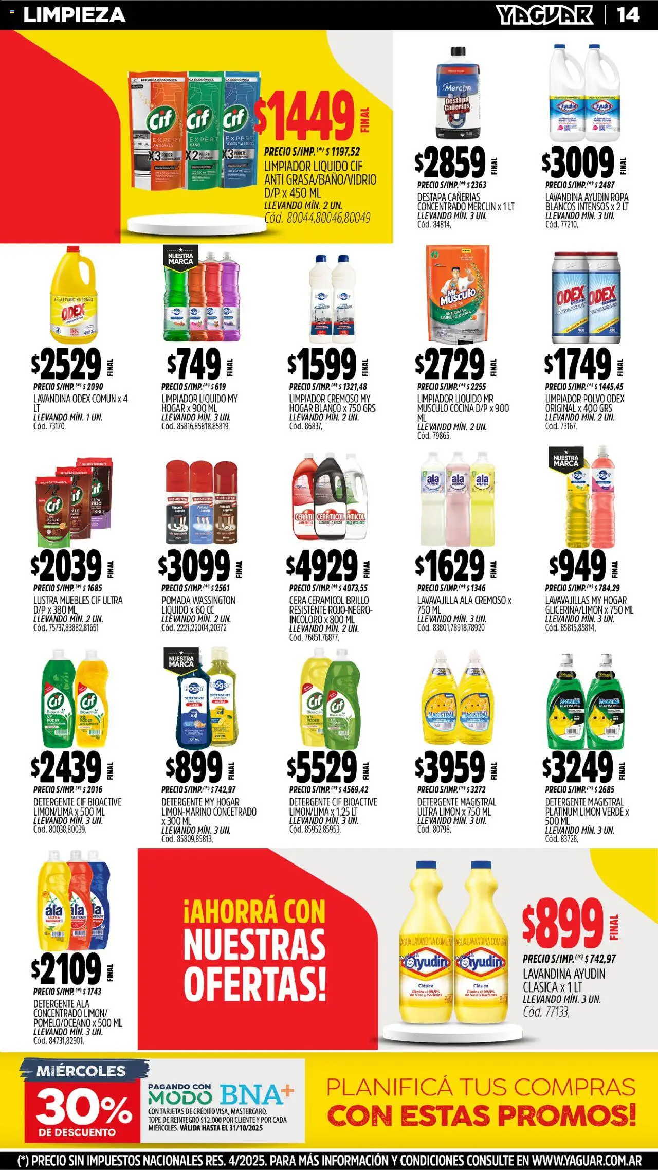 Yaguar - Bahía Blanca │ válido desde el 20.10.2025 | Página: 13 | Productos: Antigrasa, Cocina, Baño, Limpiador