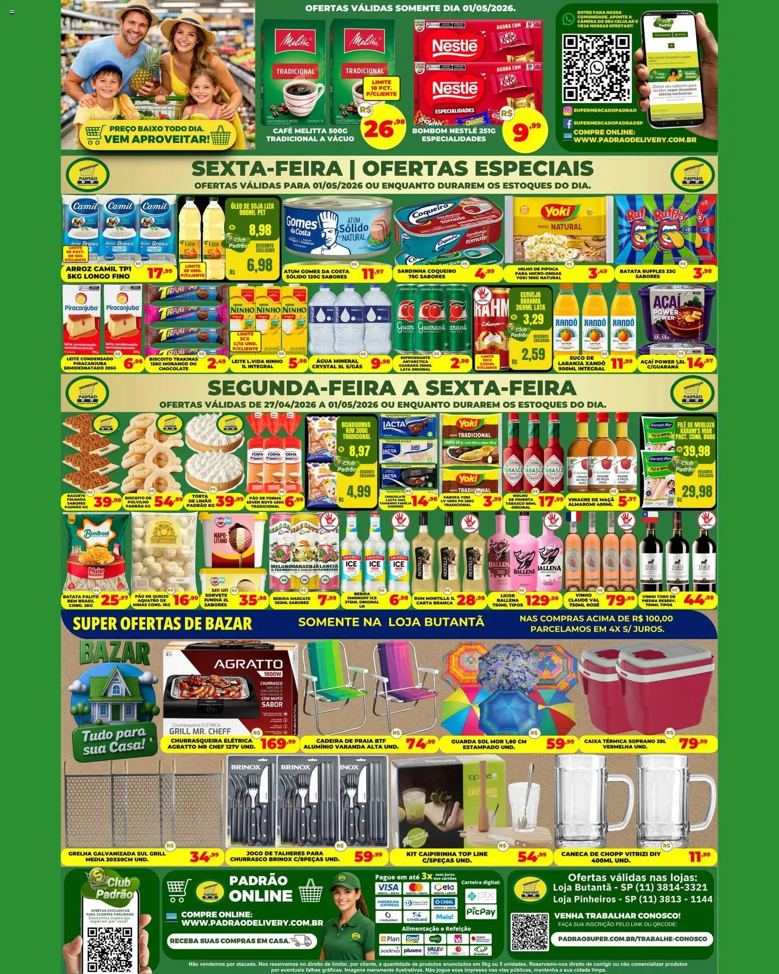Supermercado Padrão Folheto - válido de 27.04.2026 | Página: 2 | Produtos: Cadeira, Água mineral, Carteira, Atum