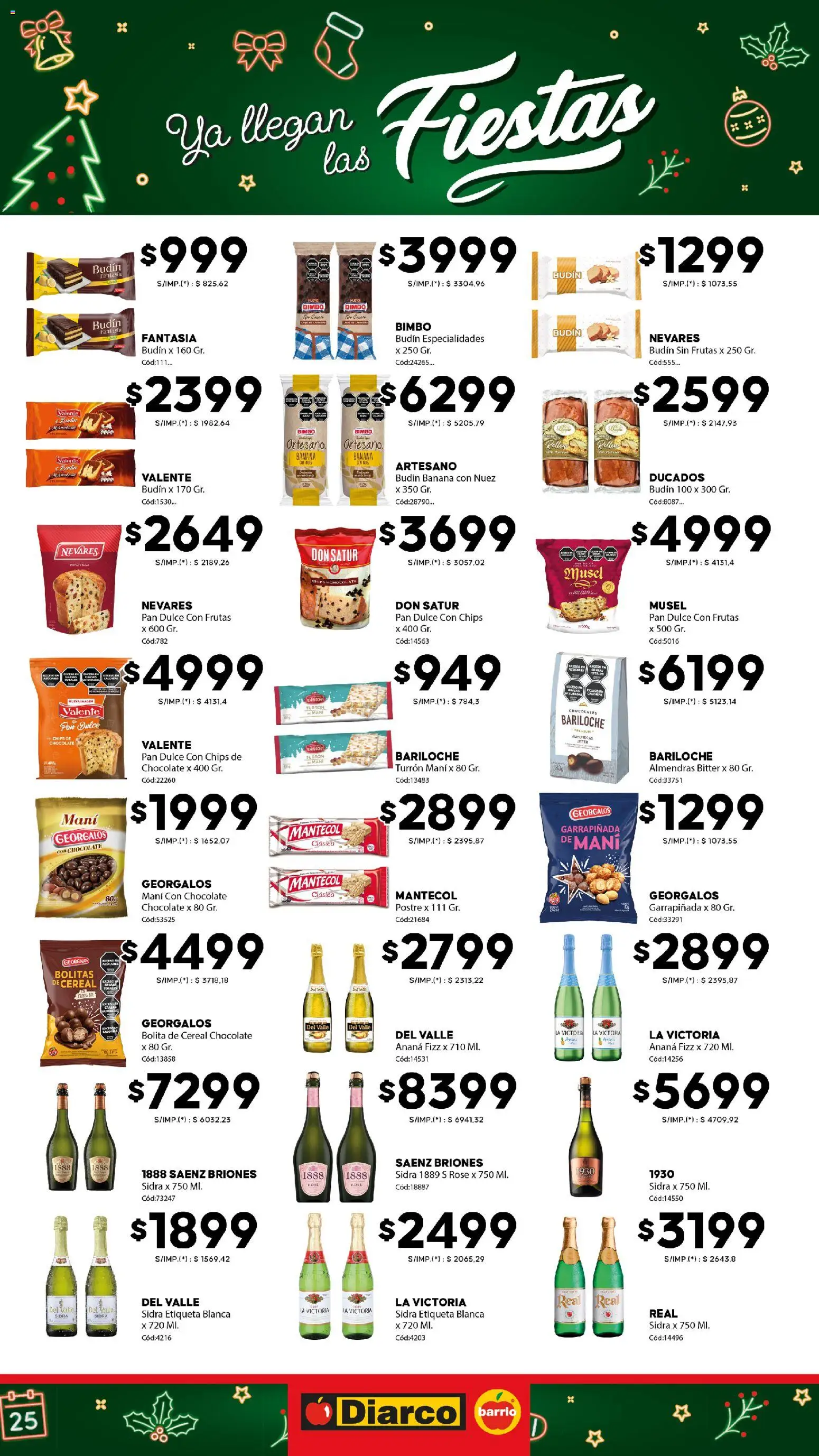 Diarco - Ofertas Diarco Barrio │ válido desde el 17.11.2025 | Página: 11 | Productos: Budín, Mani, Pan, Chocolate
