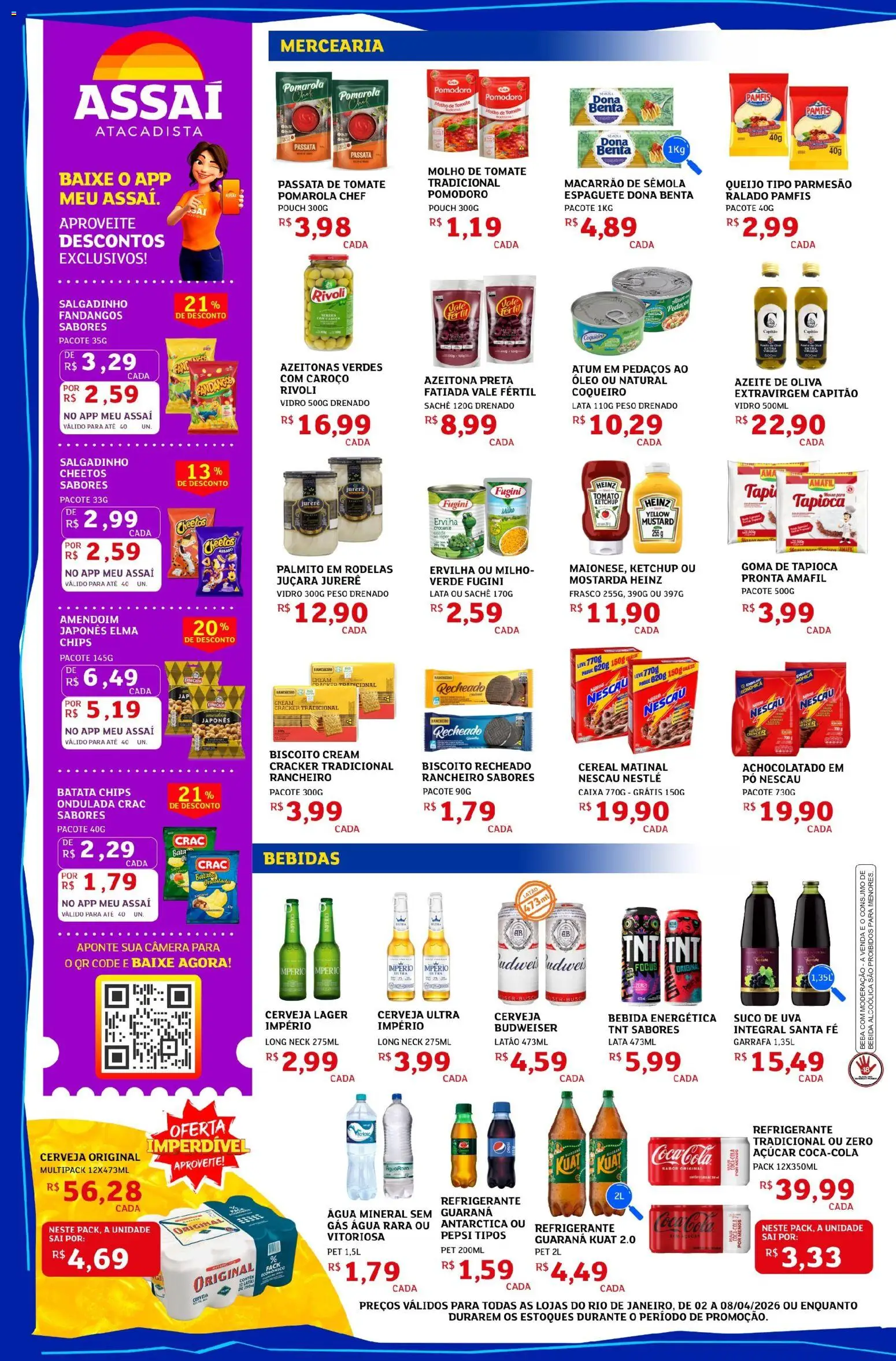 Assaí Atacadista Folheto - válido de 02.04.2026 | Página: 2 | Produtos: Molho de tomate, Achocolatado, Açúcar, Refrigerante