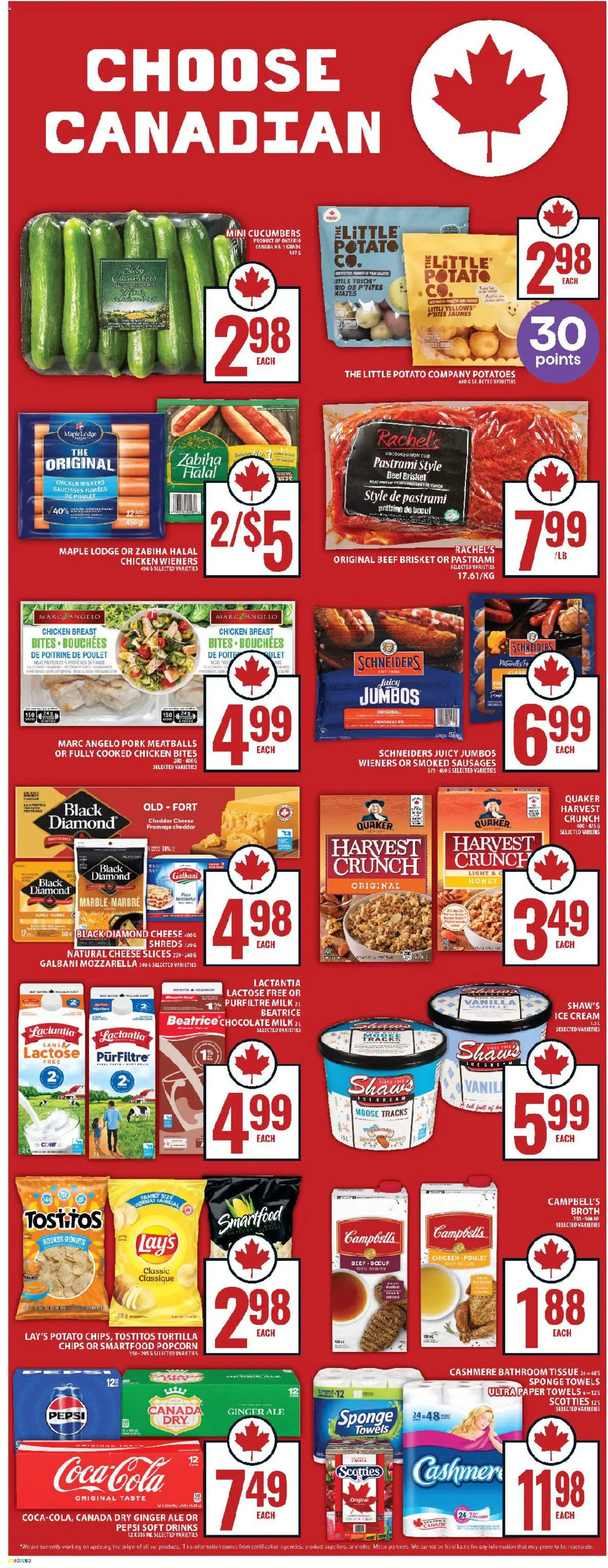 Food Basics flyer valid from 25.12.2025 | Page: 13 | Products: Cucumbers, Ice cream, Milk, Pork