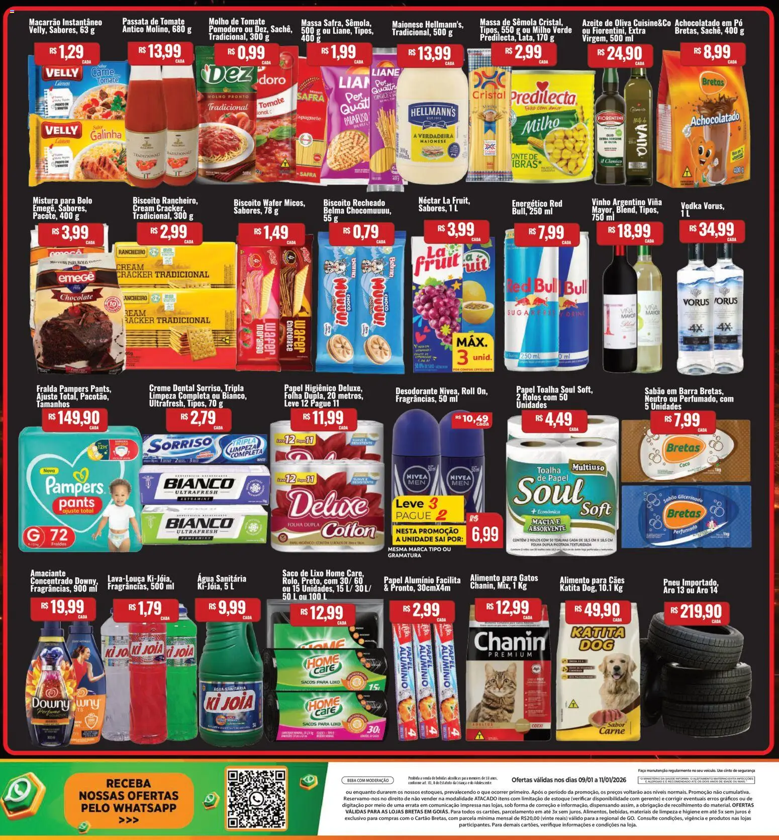 Bretas Folheto - válido de 09.01.2026 | Página: 2 | Produtos: Espaguete, Chocolate, Macarrão, Maionese