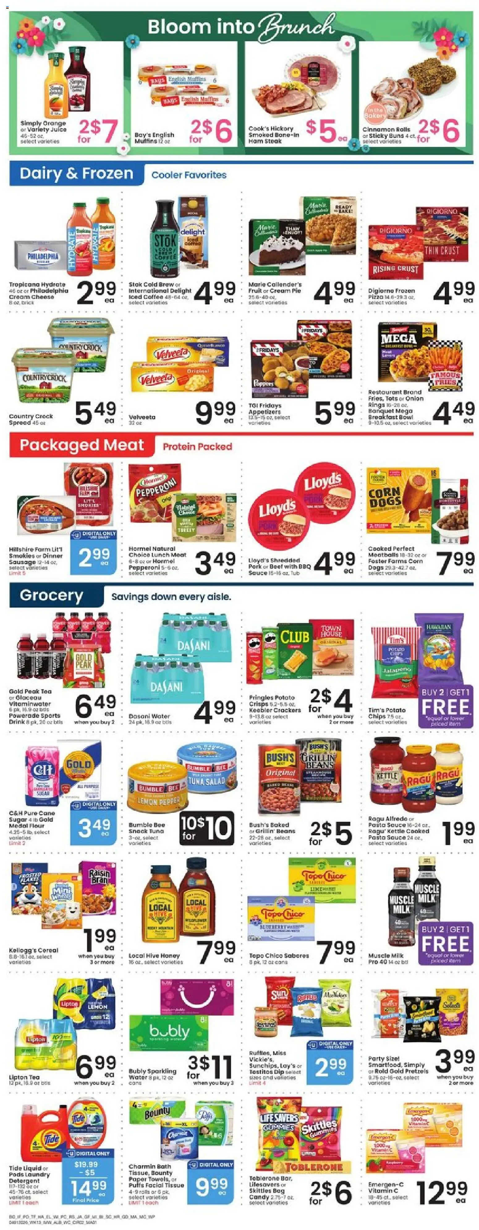 Albertsons Weekly Ad - valid from 01.04.2026 | Page: 3 | Products: Chips, Cream, Salad, Sausage