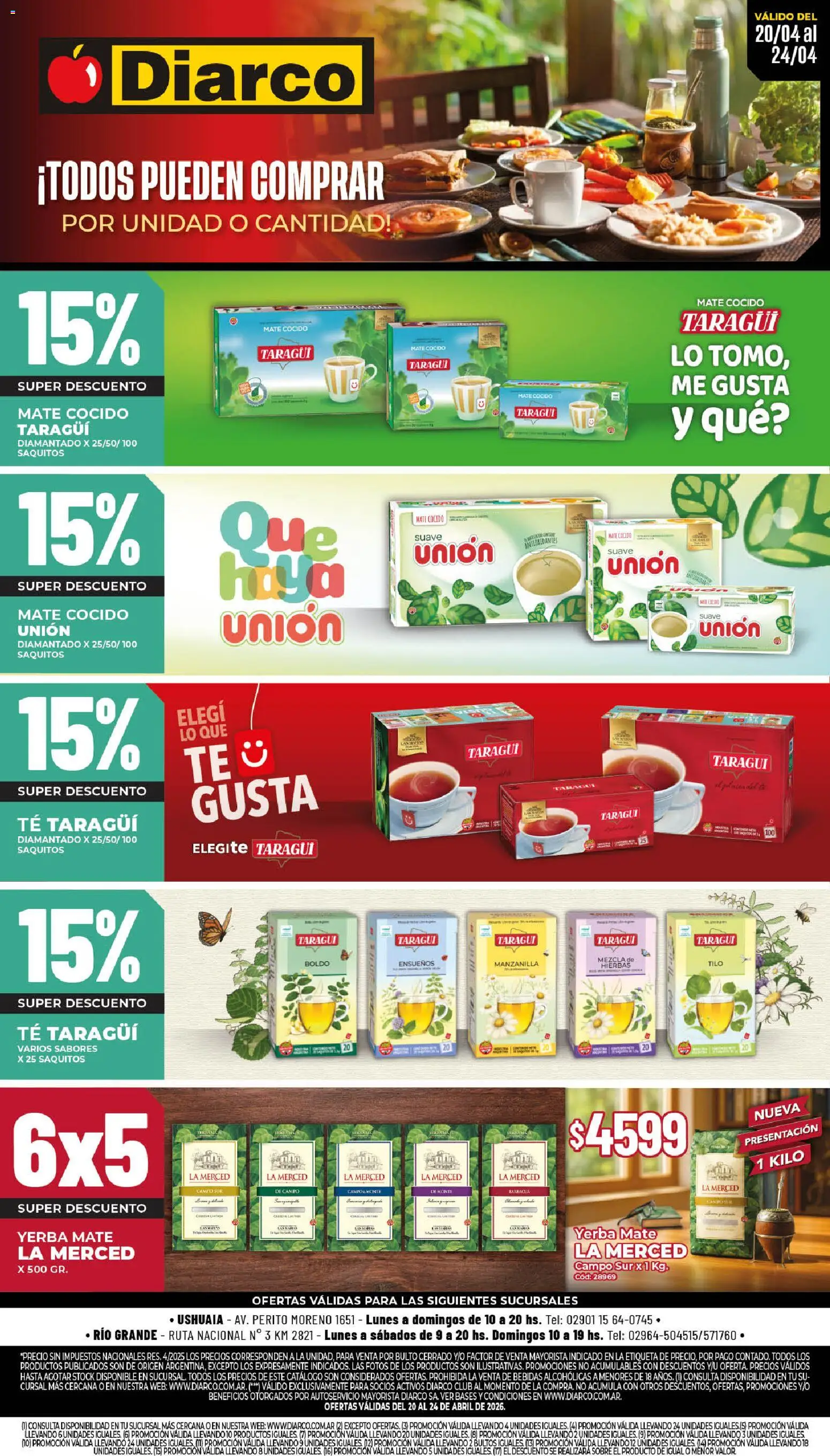 Diarco - Especial Desayuno │ válido desde el 20.04.2026 | Página: 3 | Productos: Mate, Yerba, Té, Mate cocido