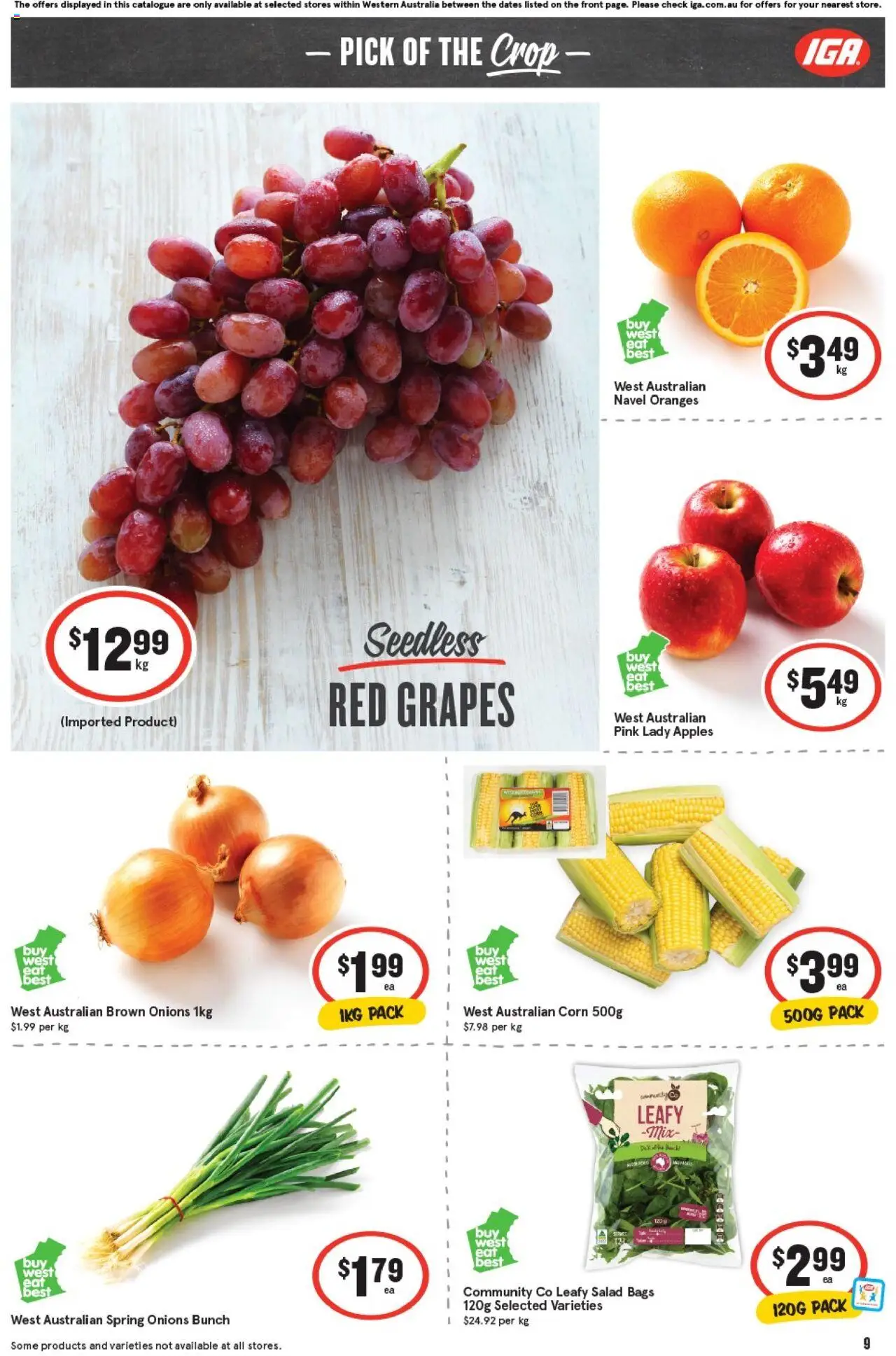 IGA catalogue - valid from 24.09.2025 | Page: 12 | Products: Apples, Oranges, Salad, Grapes
