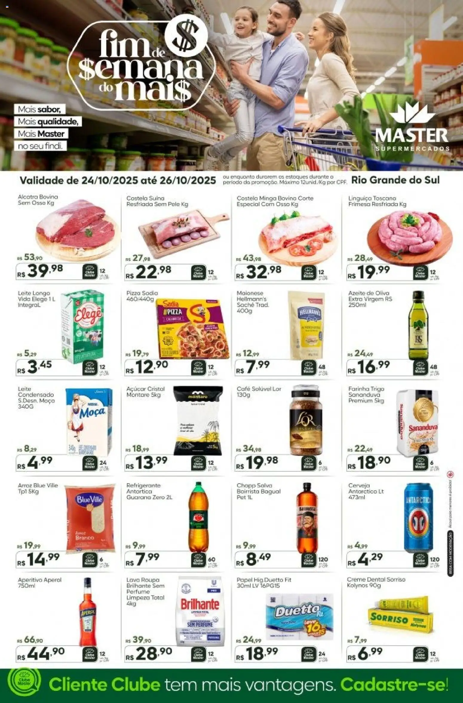 Master Folheto - válido de 24.10.2025 | Página: 1 | Produtos: Leite, Arroz, Refrigerante, Café solúvel