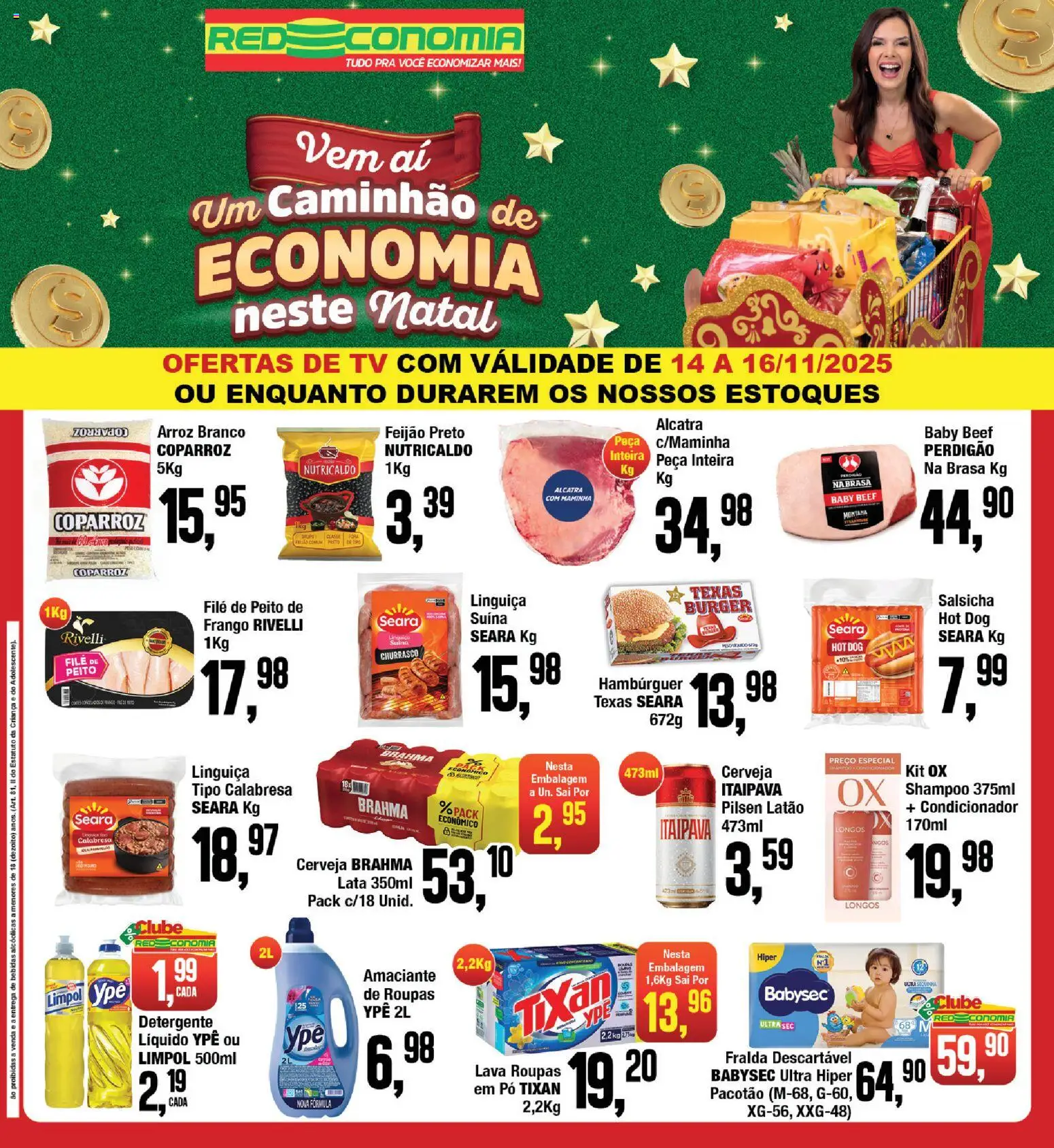 RedEconomia Folheto - válido de 14.11.2025 | Página: 1 | Produtos: Condicionador, Detergente, Maminha, Roupas