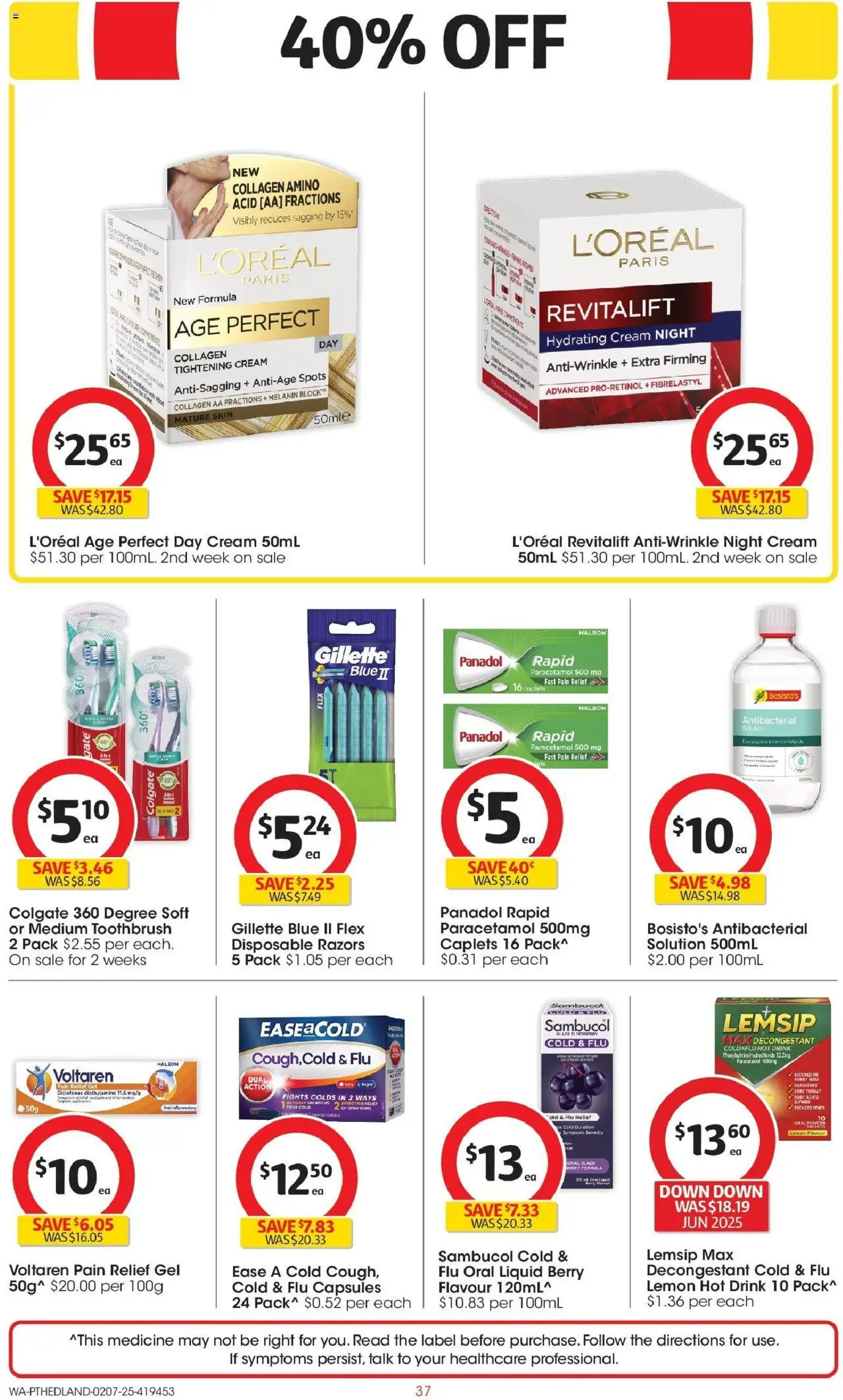 Coles catalogue - valid from 02.07.2025 | Page: 37 | Products: Lemon, Toothbrush, Razors, Pain relief
