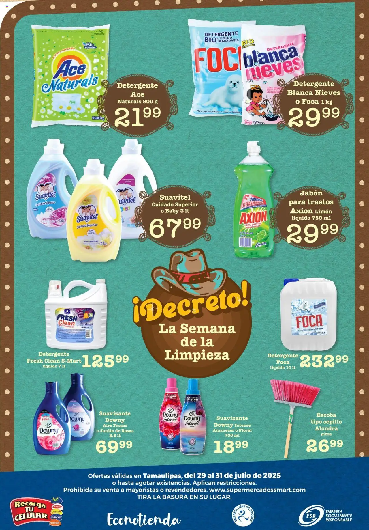 Nuevas ofertas de S-Mart válidas en toda la República Mexicana desde el 29.07.2025. ¡Encuentra las mejores ofertas en S-Mart - Folleto - Matamoros! | Página: 6 | Productos: Limón, Suavizante, Ropa, Jabón