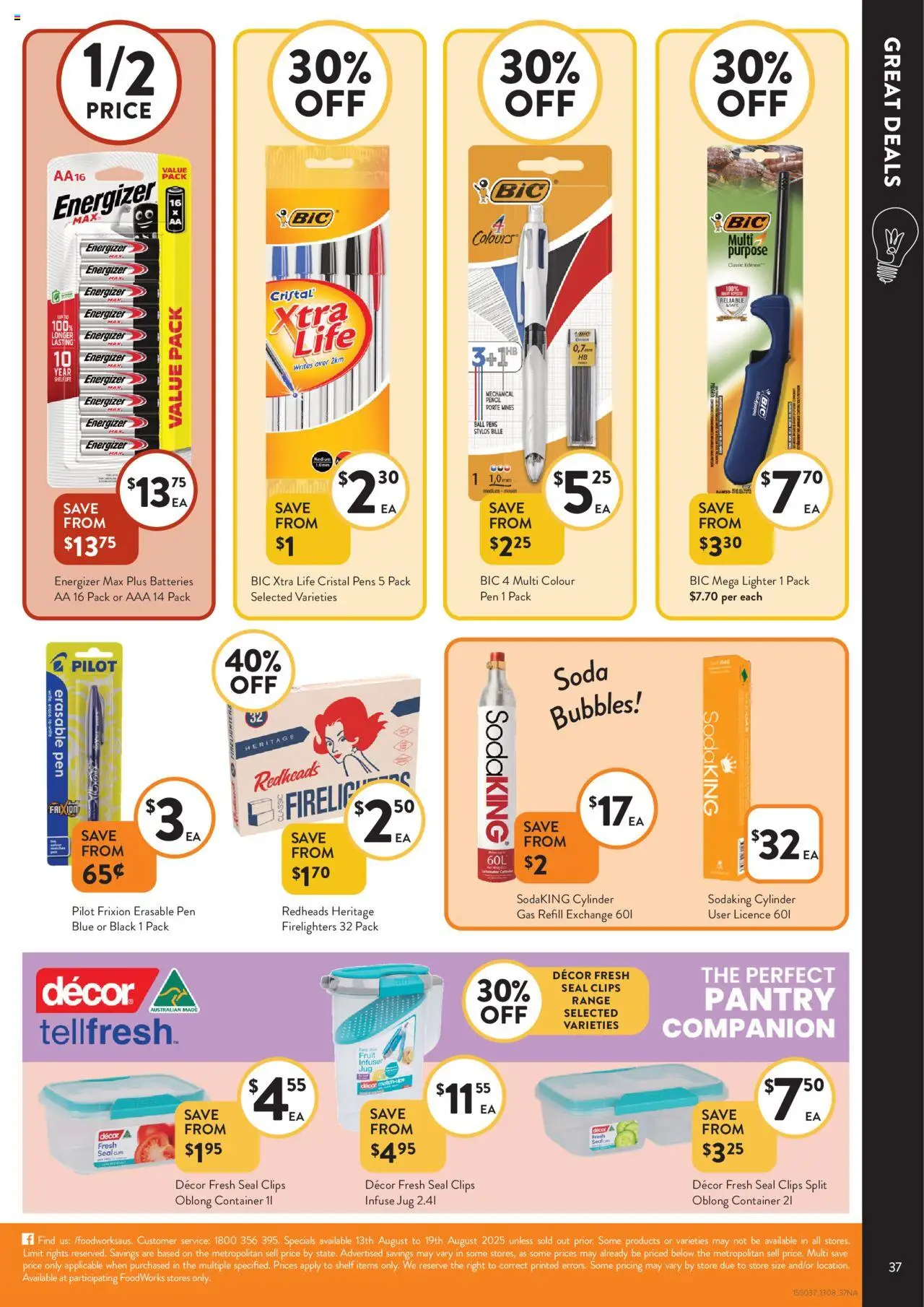 Foodworks catalogue - valid from 13.08.2025 | Page: 37 | Products: Shelf, Decor, Batteries, Pencil